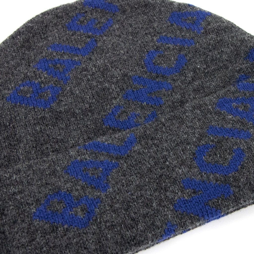 Balenciaga Logo All Over Beanie Dark Grey