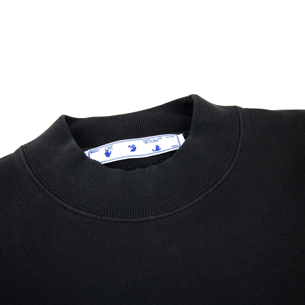 Off White Big Ow Skate Logo Crewneck Sweatshirt Black/white