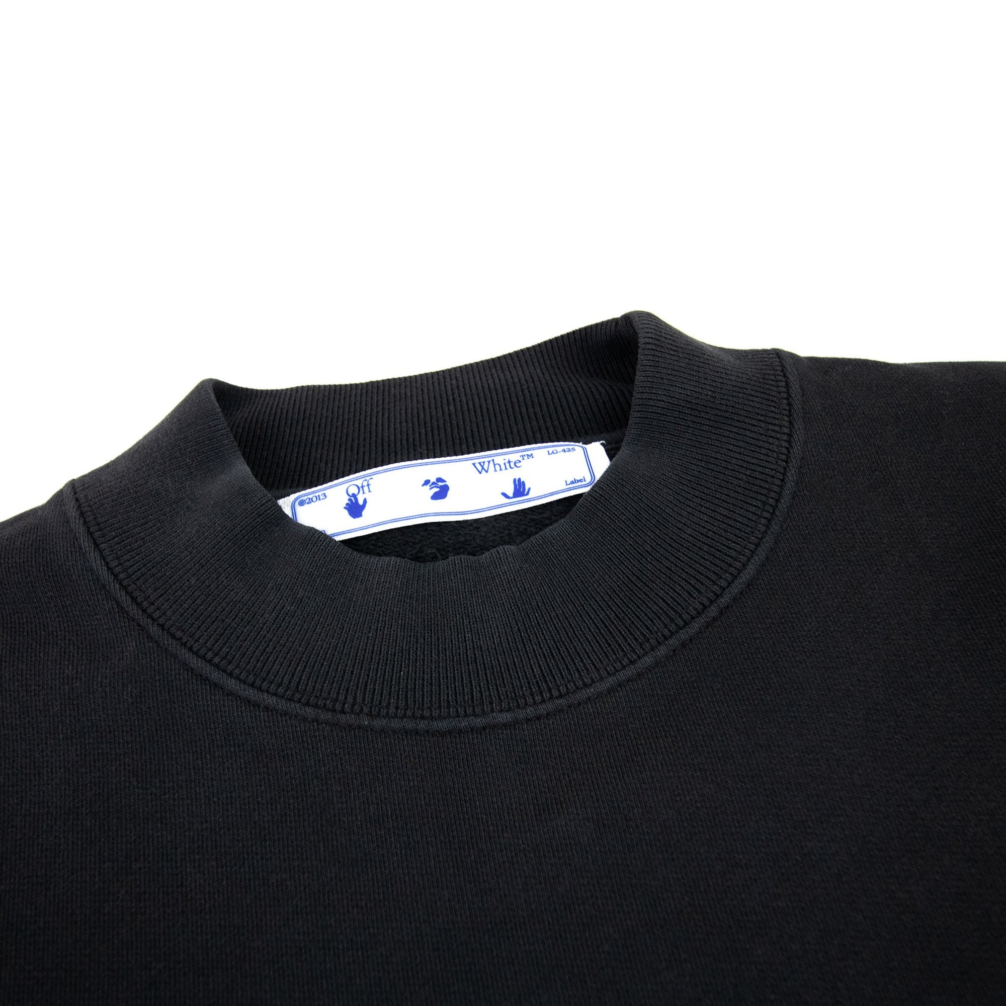 Off White Big Ow Skate Logo Crewneck Sweatshirt Black/white