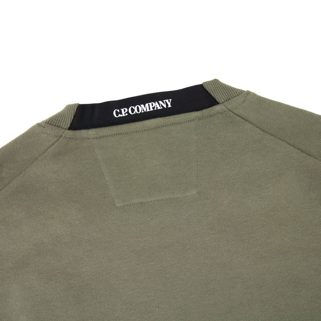 CP Company Diagonal Raised Fleece Lens Crew Sweatshirt Stone Gray 665