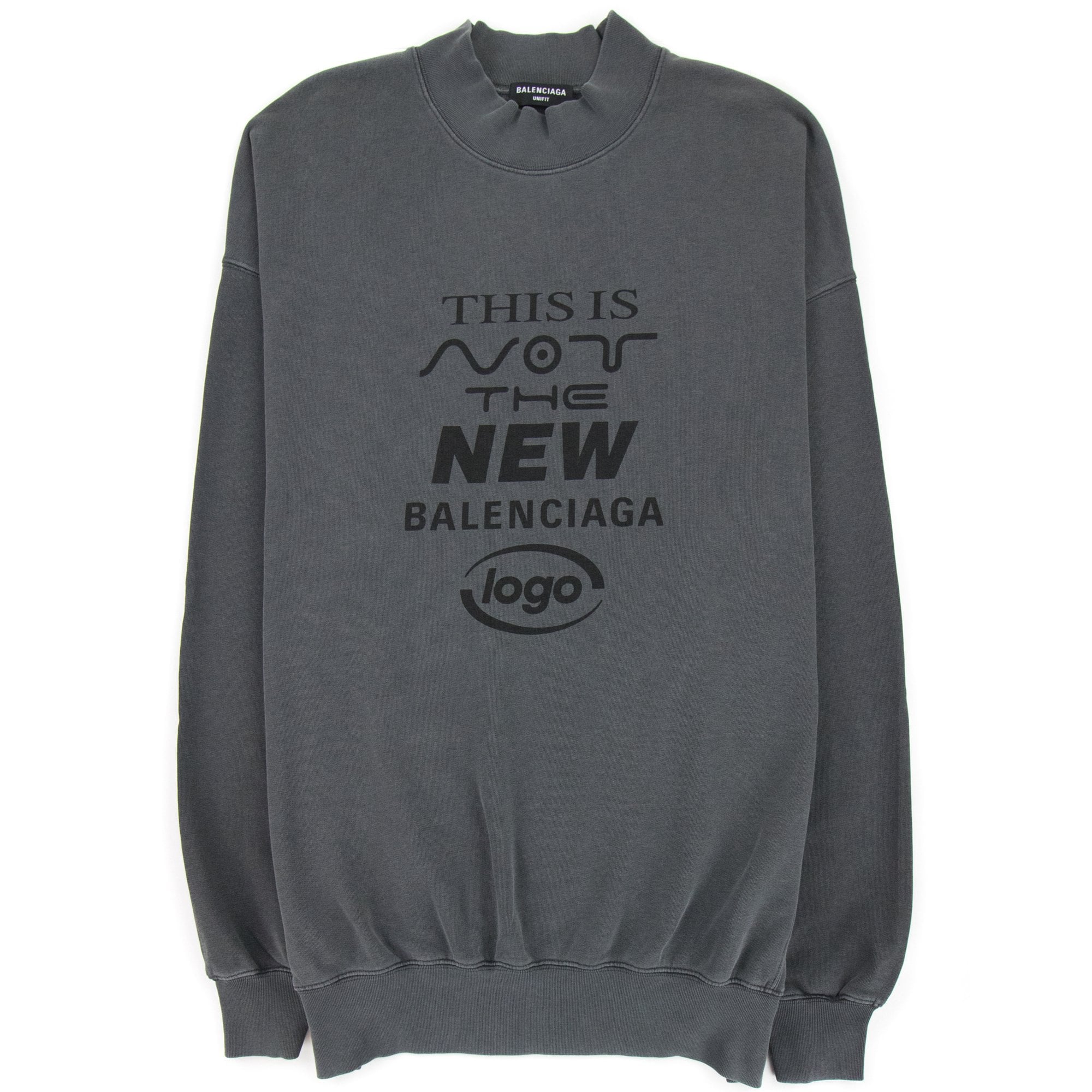 Balenciaga This Is Not The New Logo Sweat Dark Grey