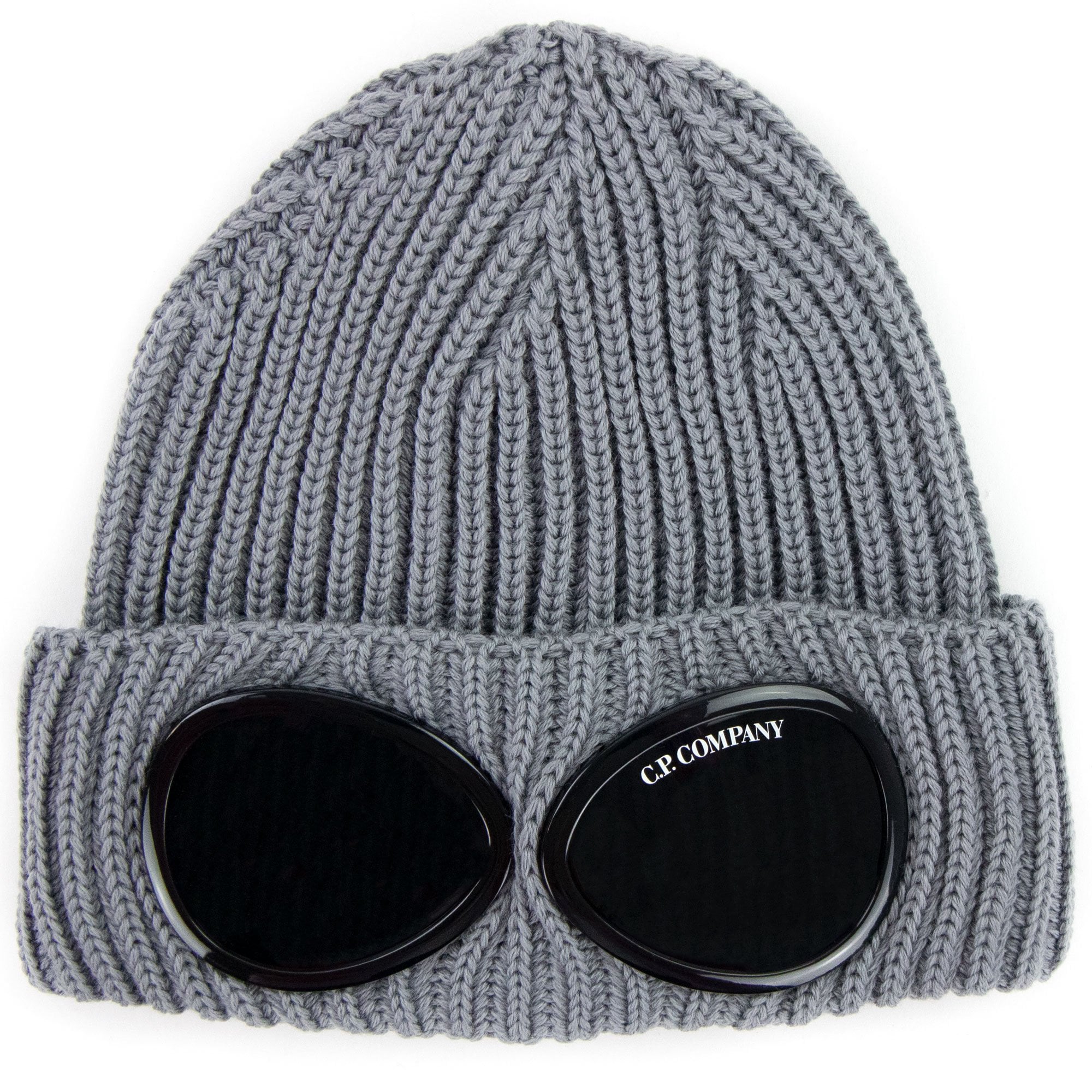 Cp Company Extra Fine Merino Wool Goggle Beanie Dark Grey 917
