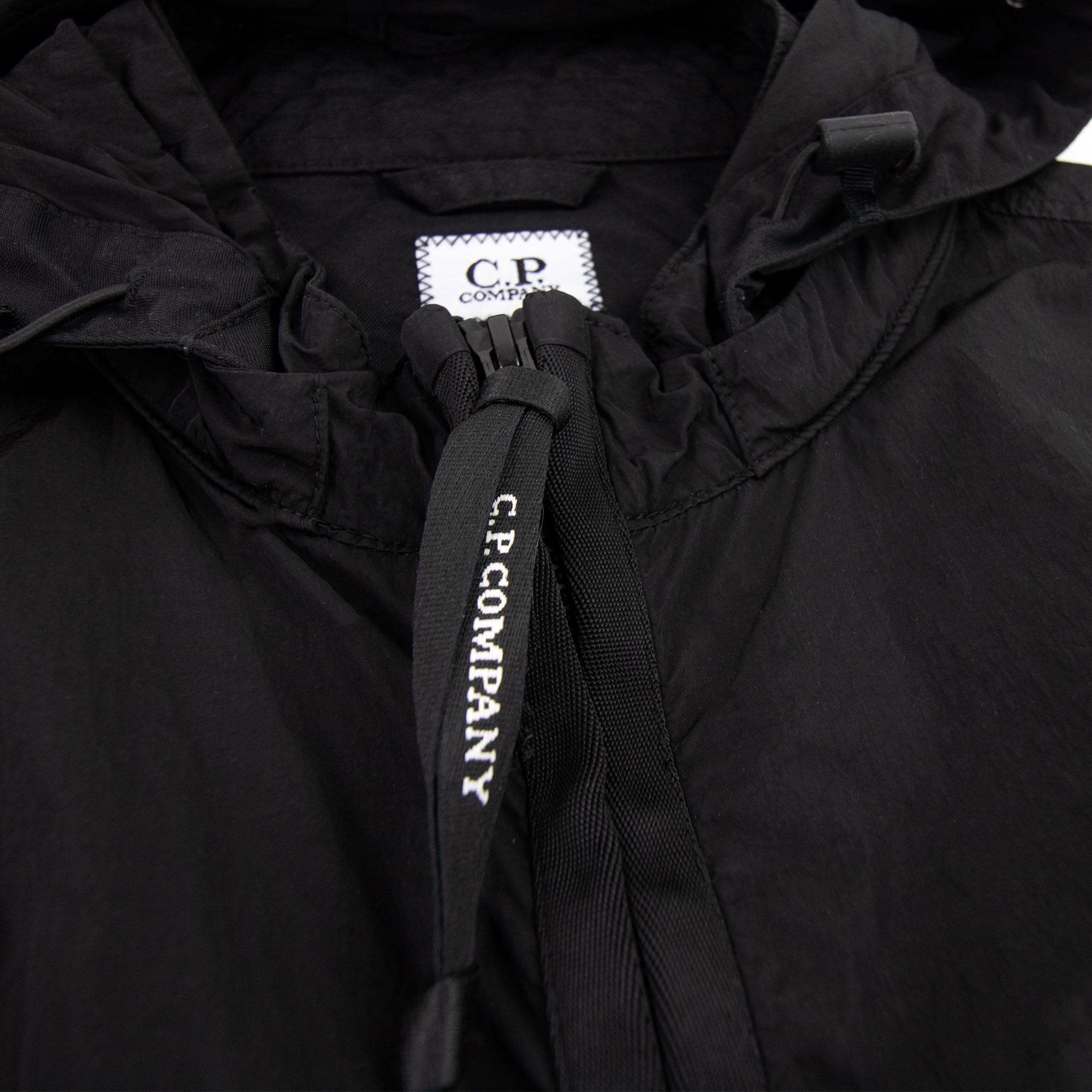 Cp Company Chrome-r Mixed Garment Dyed Goggle Overshirt Black 999