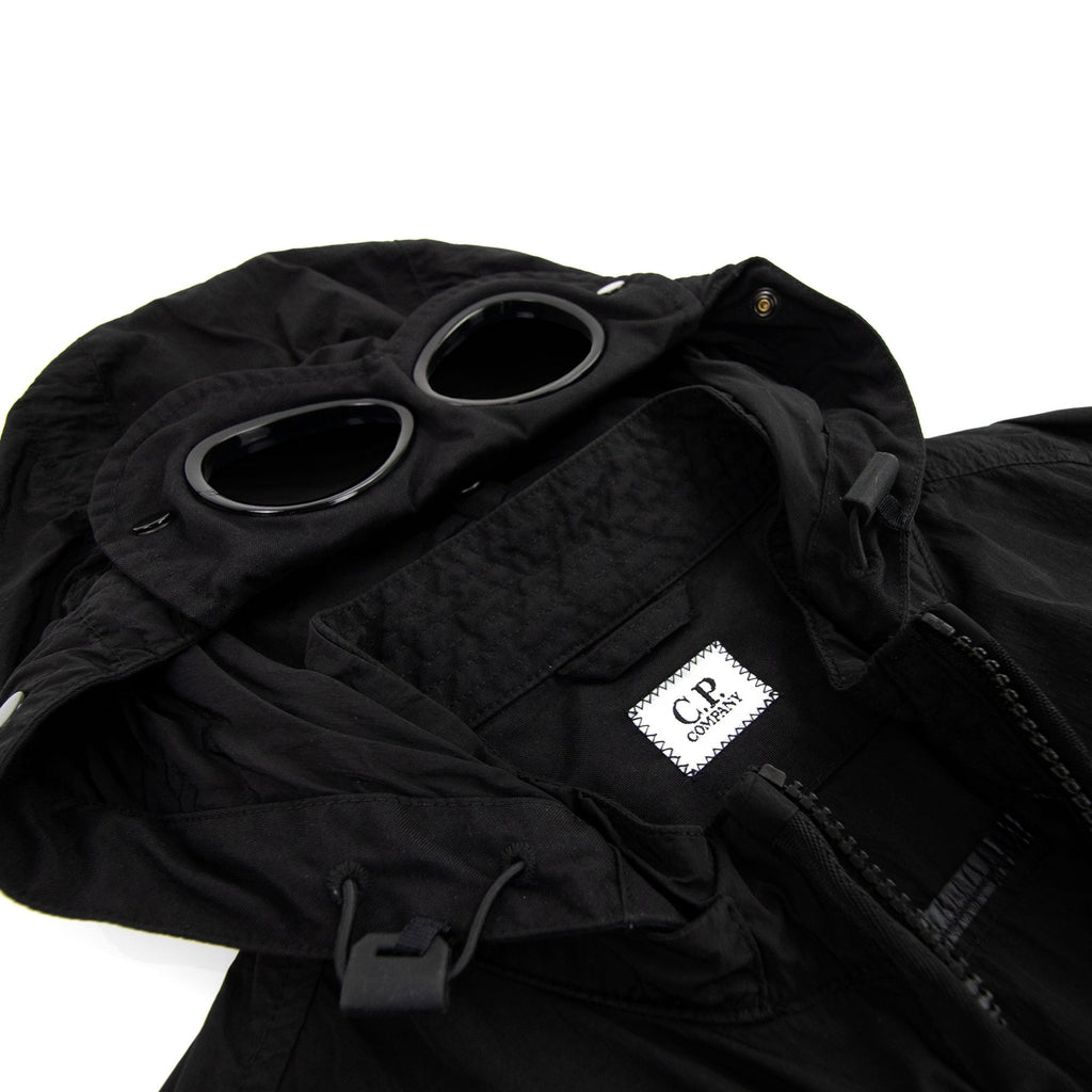 Cp Company Chrome-r Mixed Garment Dyed Goggle Overshirt Black 999