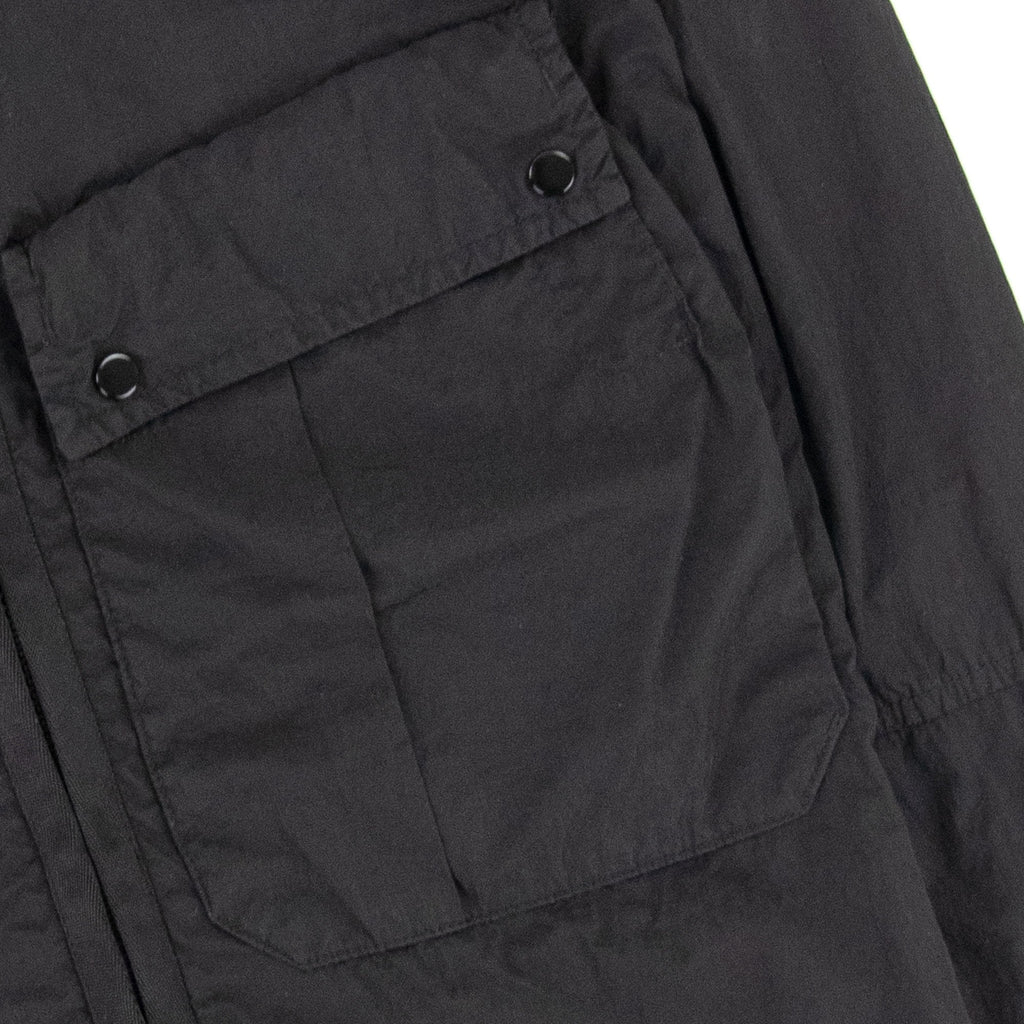 Cp Company Chrome-r Mixed Garment Dyed Goggle Overshirt Black 999