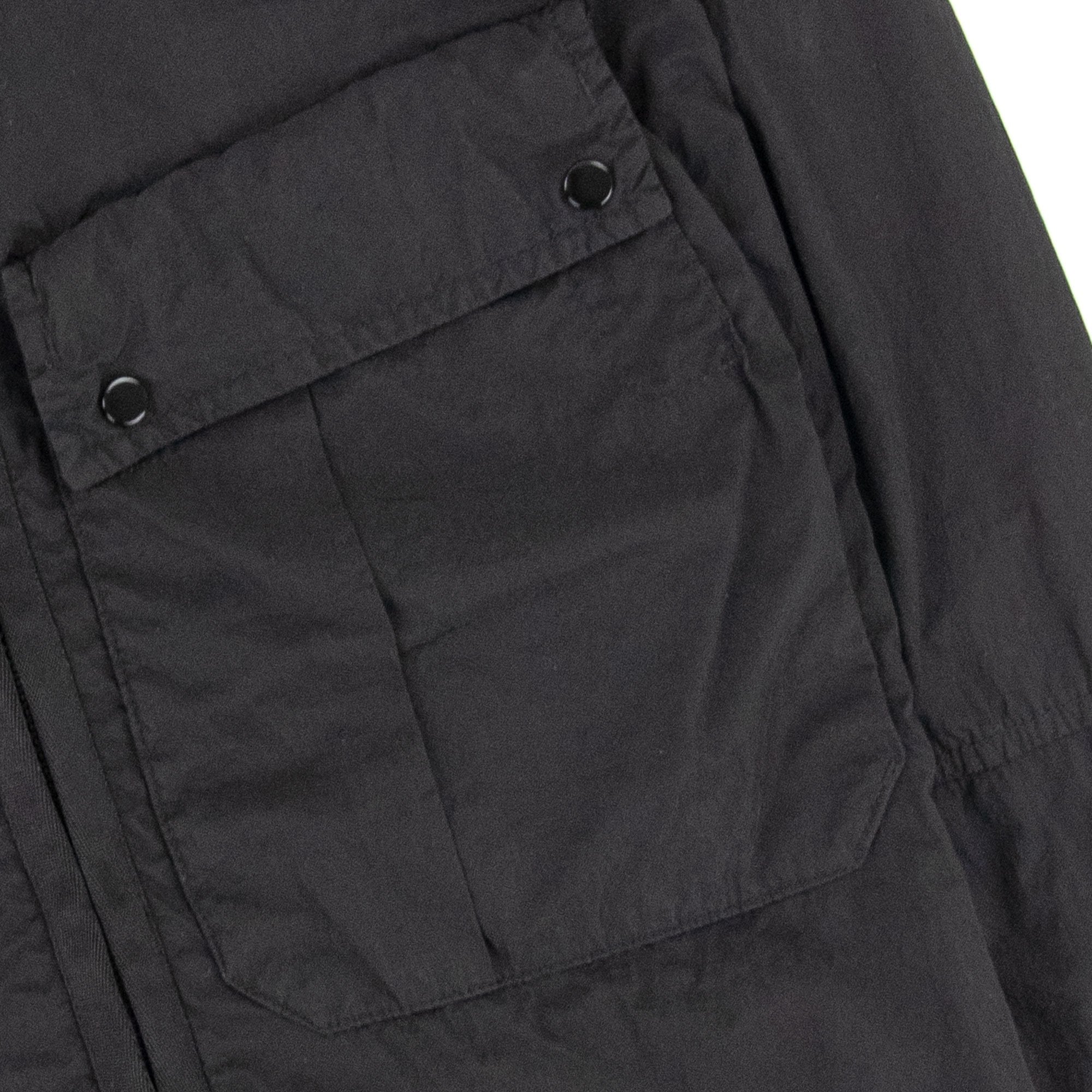 Cp Company Chrome-r Mixed Garment Dyed Goggle Overshirt Black 999
