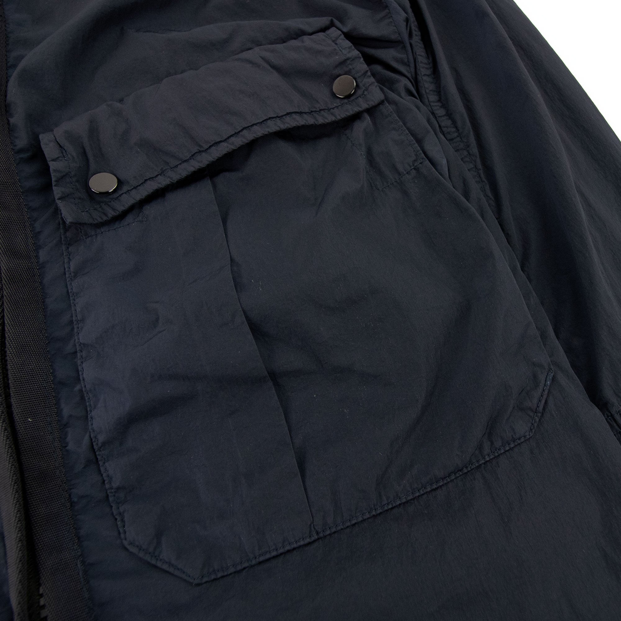 Cp Company Chrome-r Mixed Garment Dyed Goggle Overshirt Navy 888