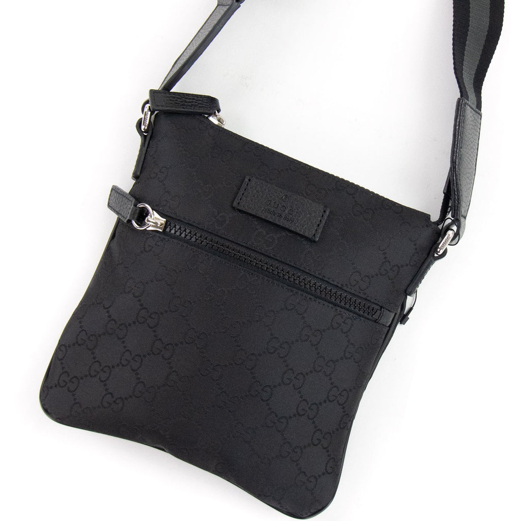 Gucci GG Monogram Messenger Bag Black