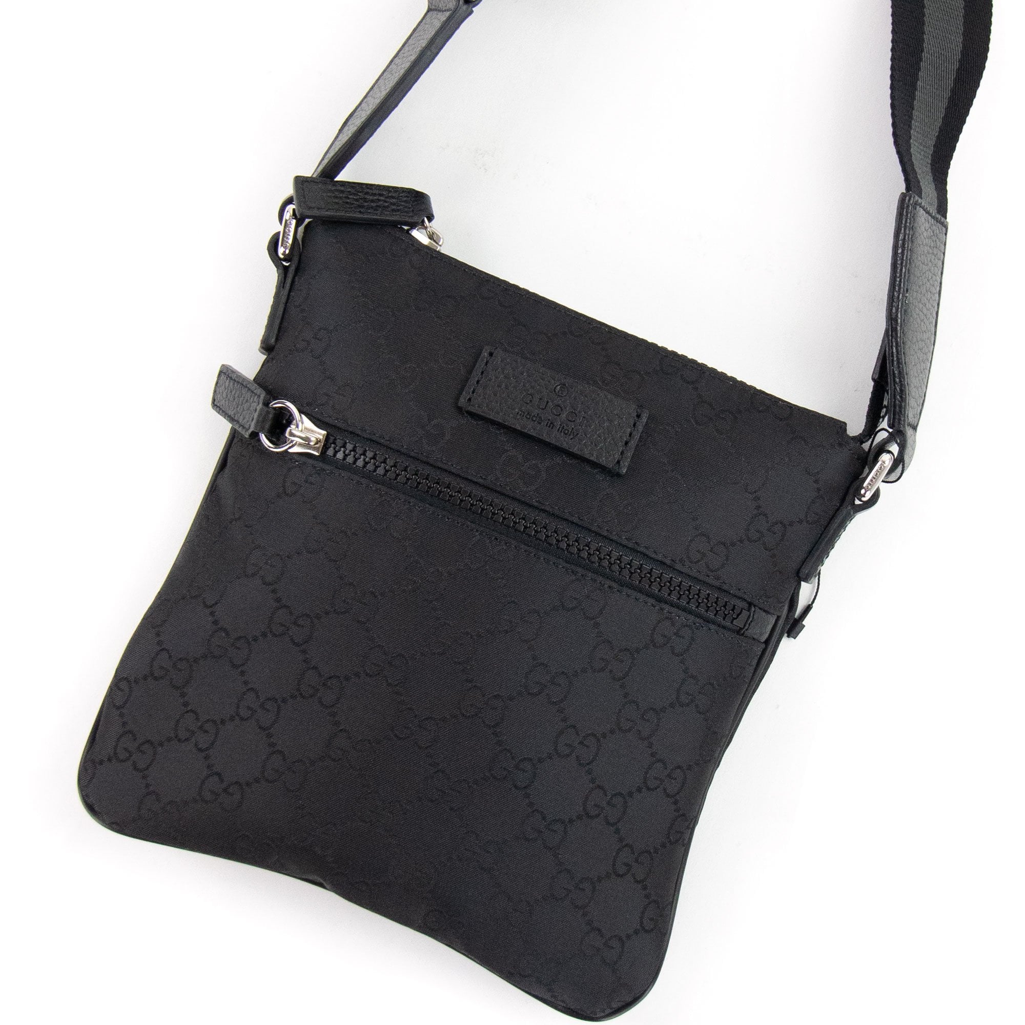 Gucci GG Monogram Messenger Bag Black