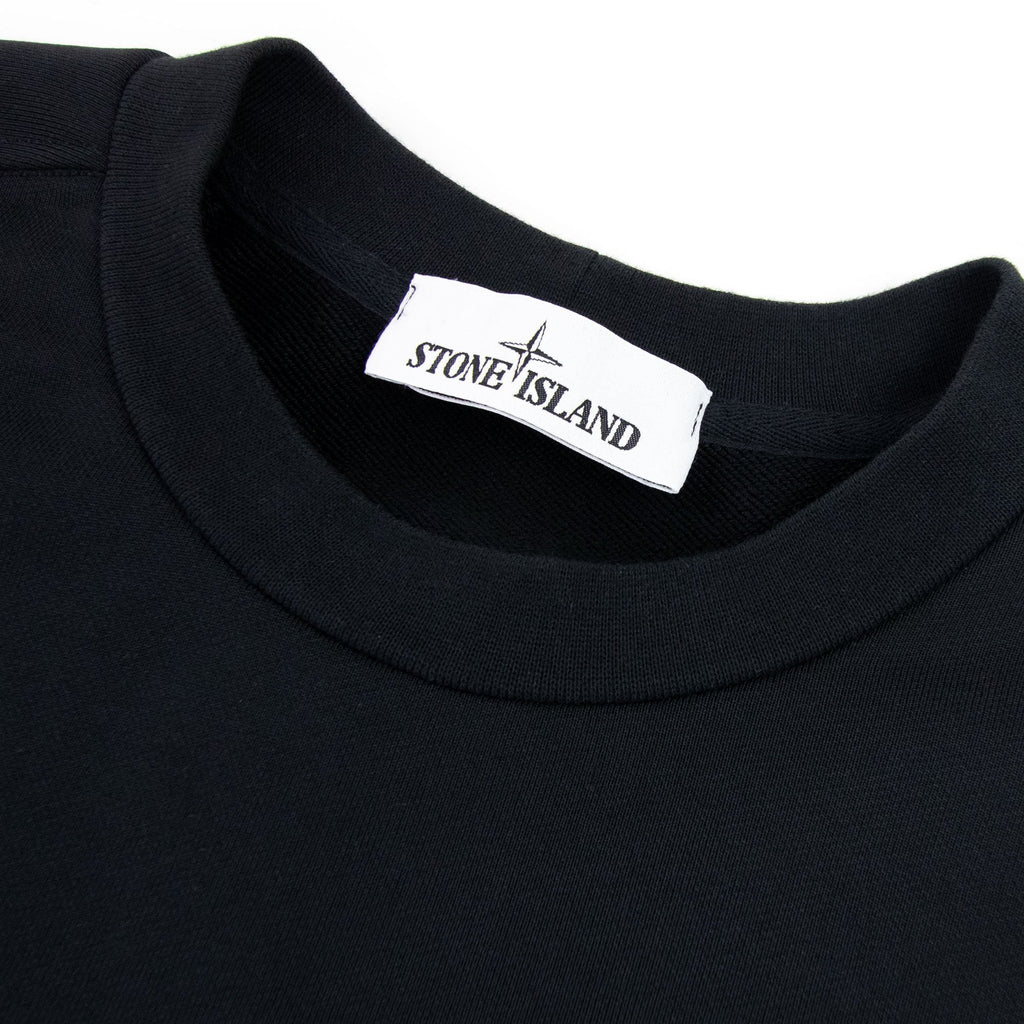 Stone Island Marina Yarn Fleece Crewneck Sweatshirt Black V0029