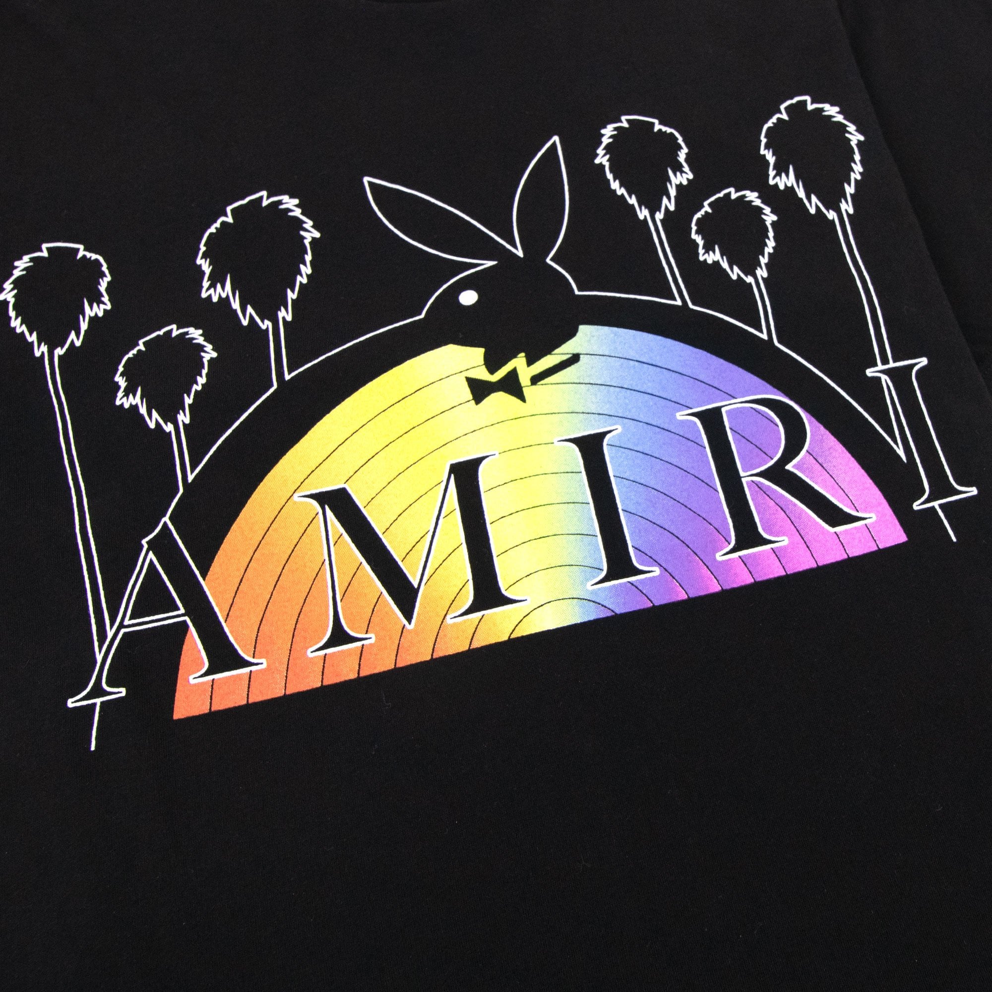 Amiri Playboy Rainbow Tee Black