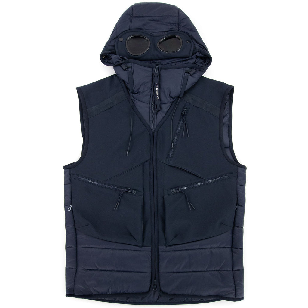 CP Company Shell Mixed Goggle Gilet Navy 888