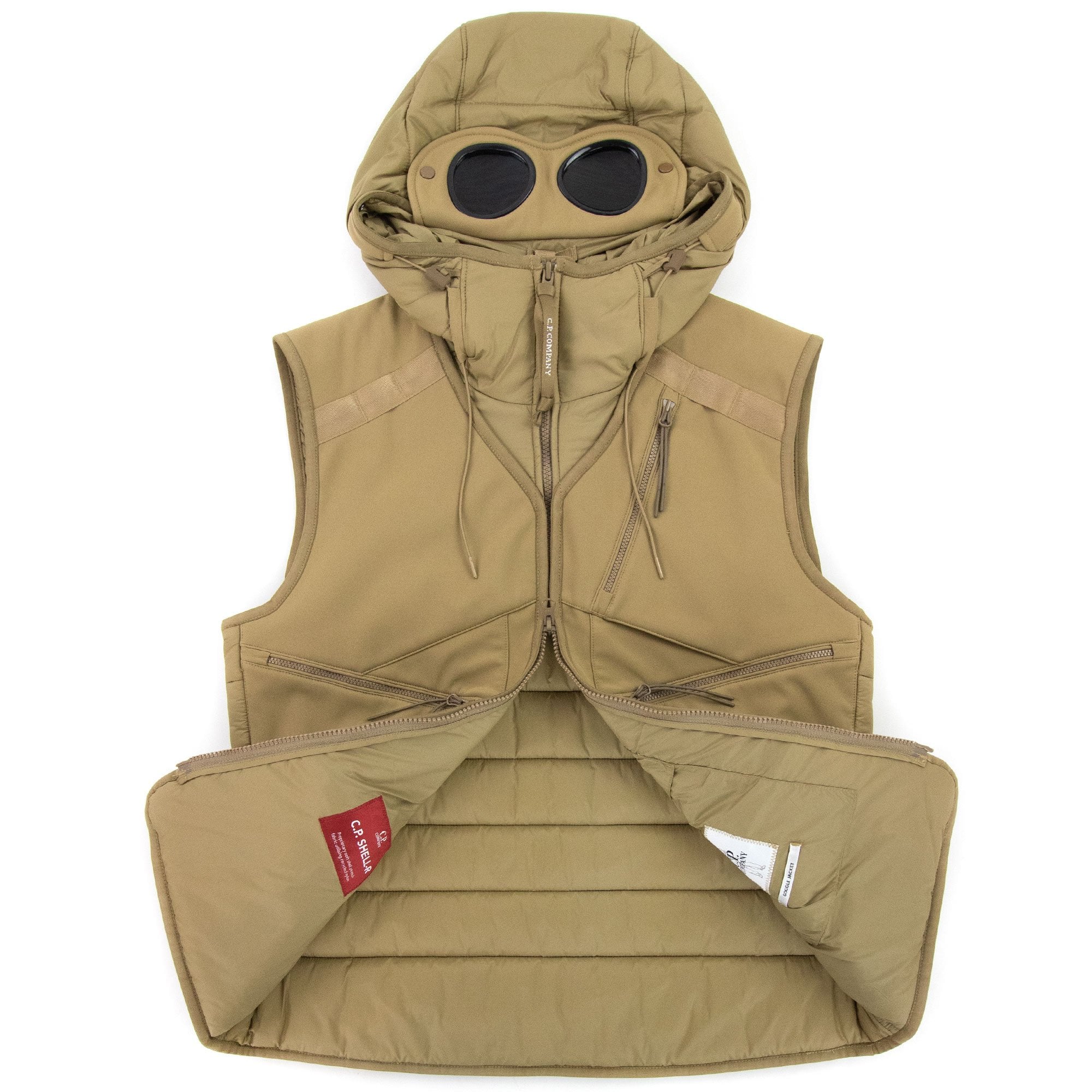 CP Company Shell Mixed Goggle Gilet Mustard 326