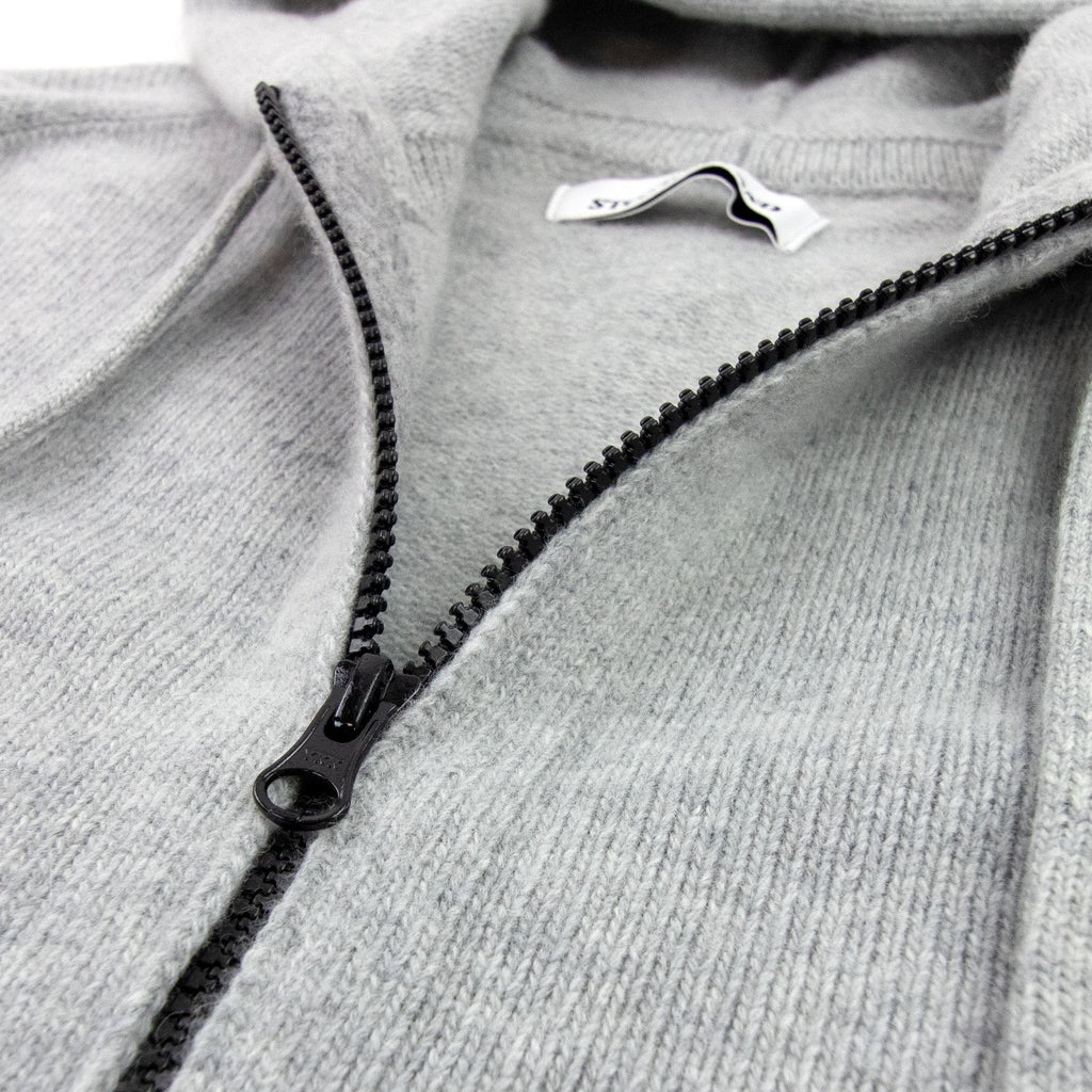 Stone Island 546a3 Knitted Patch Hoody Light Grey V0064