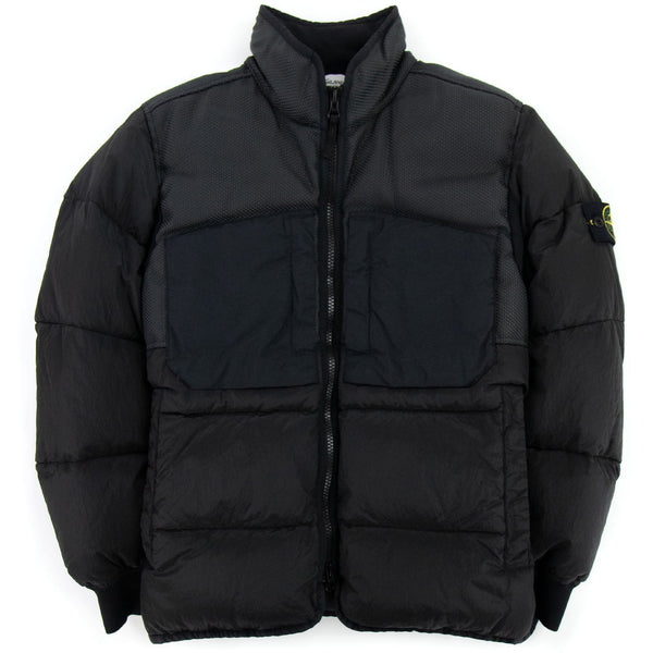 Stone Island 42840 Modified Panama 6/3 Ht Nylon Mix Down Black