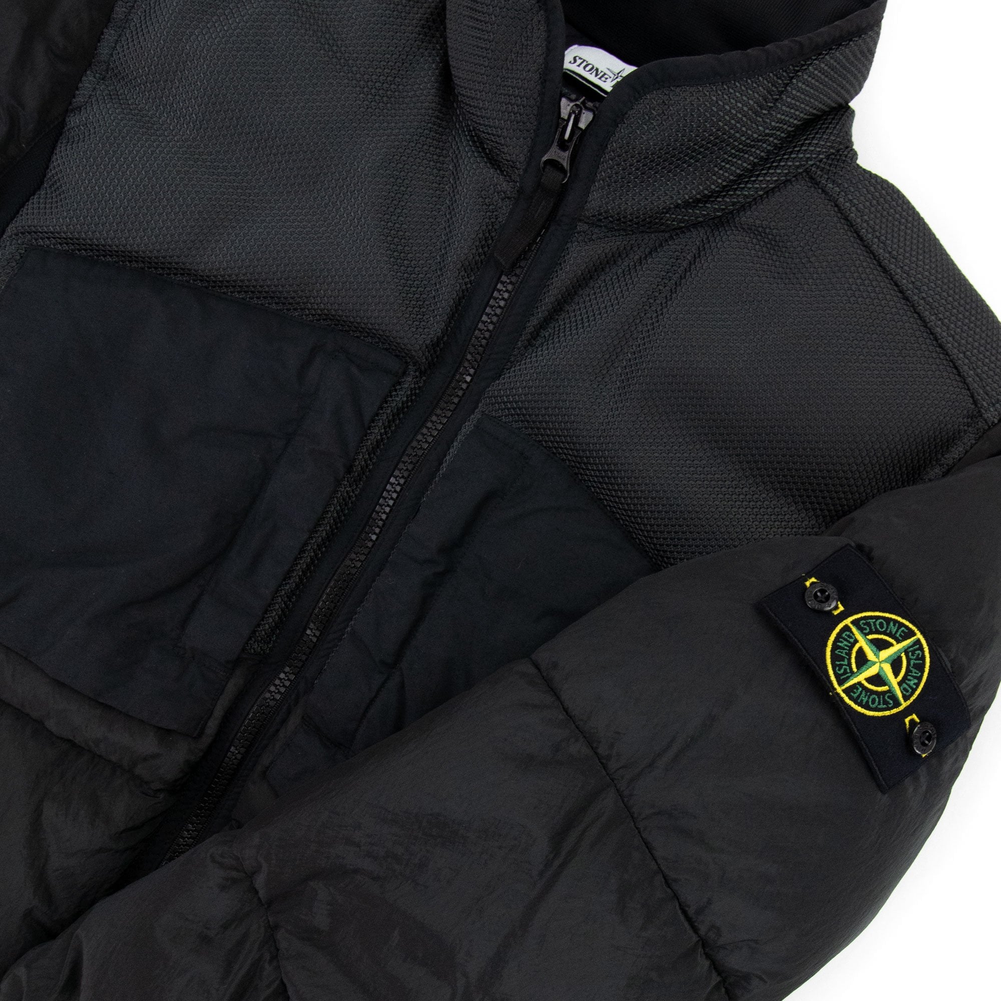 Stone Island 42840 Modified Panama 6/3 Ht Nylon Mix Down Black