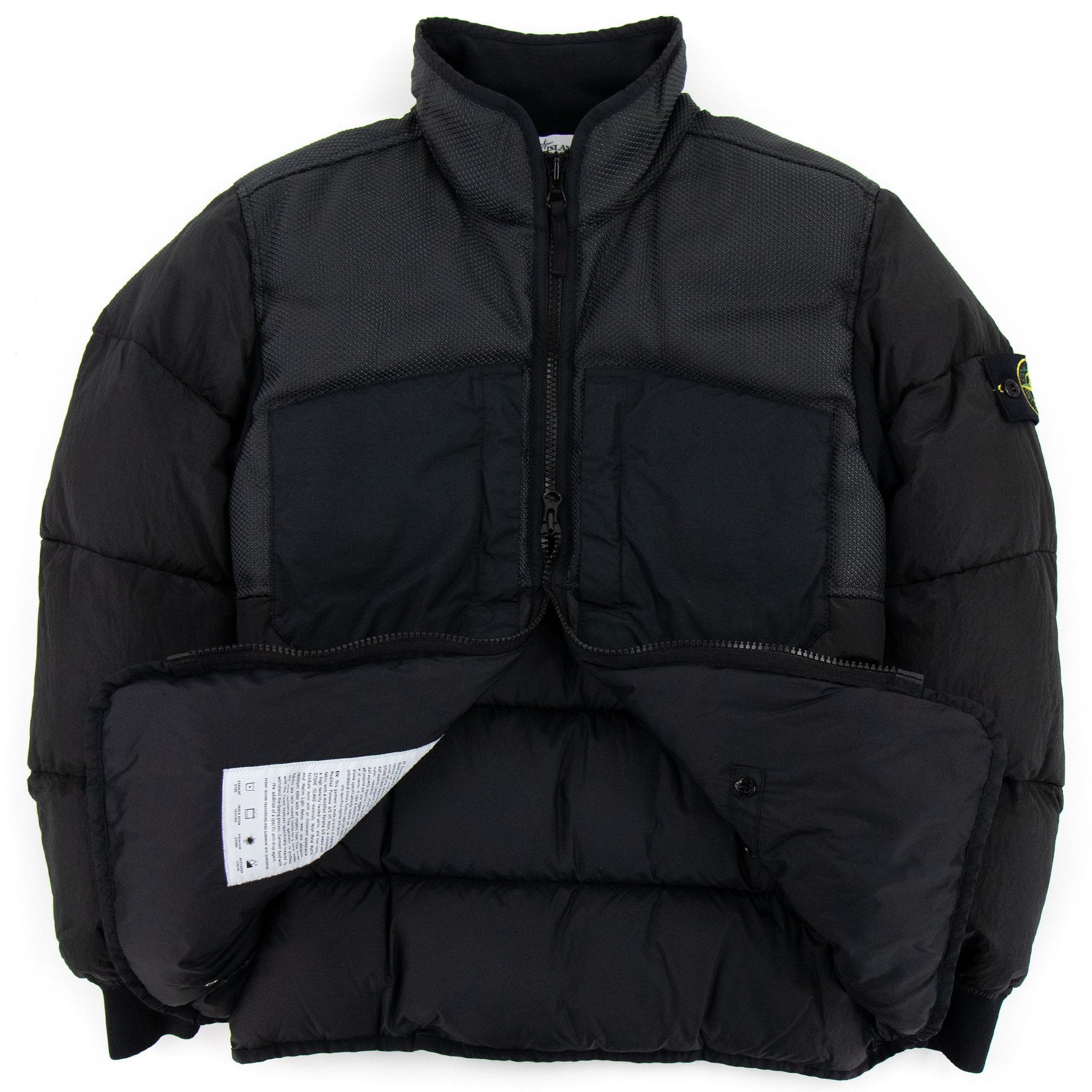 Stone Island 42840 Modified Panama 6/3 Ht Nylon Mix Down Black