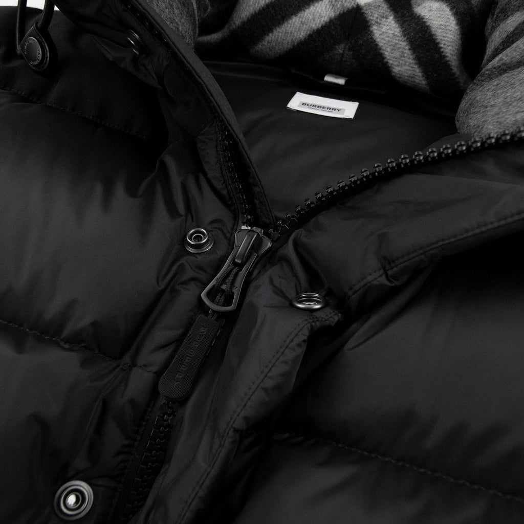 Burberry Detachable Sleeve Hooded Puffer Jacket Black