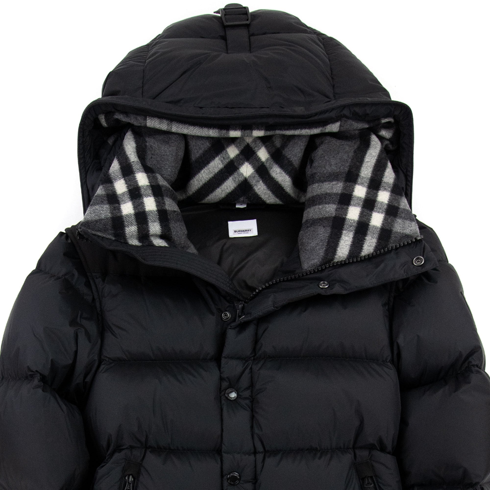 Burberry Detachable Sleeve Hooded Puffer Jacket Black