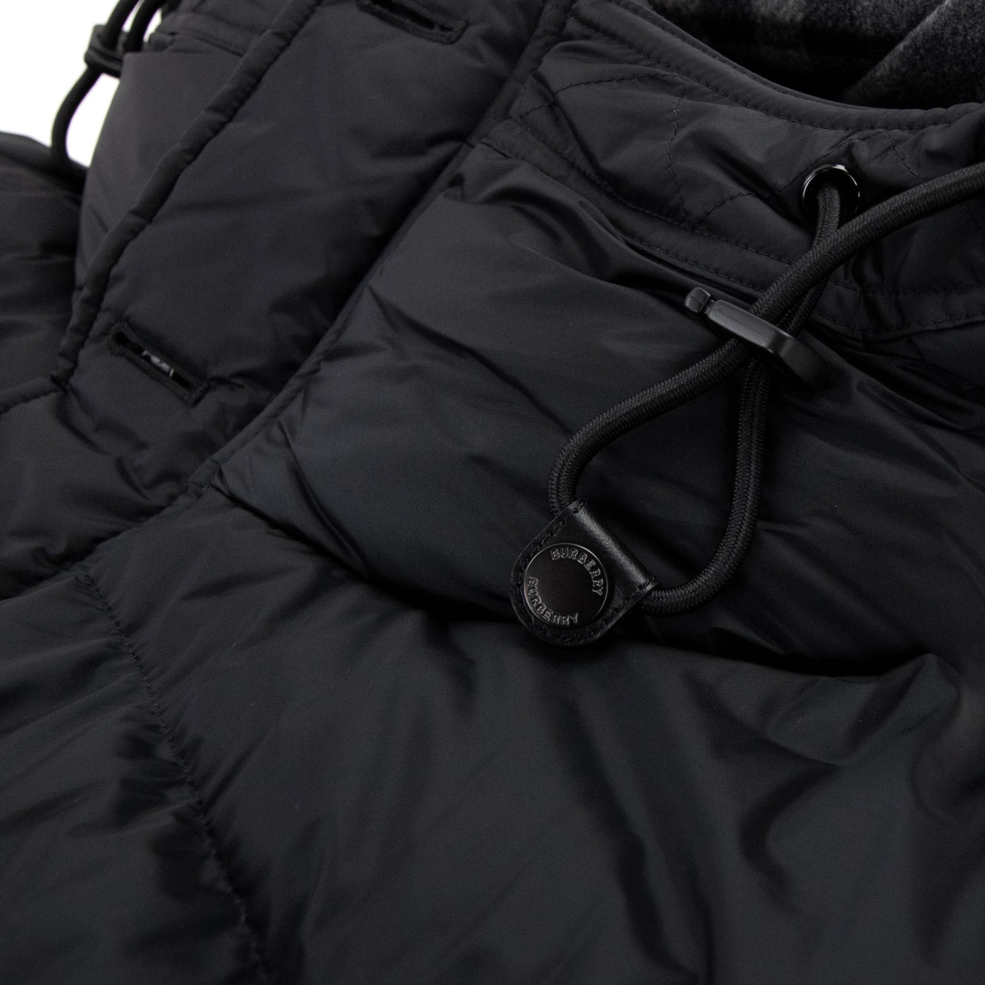 Burberry Logo Detail Hooded Puffer Coat Black