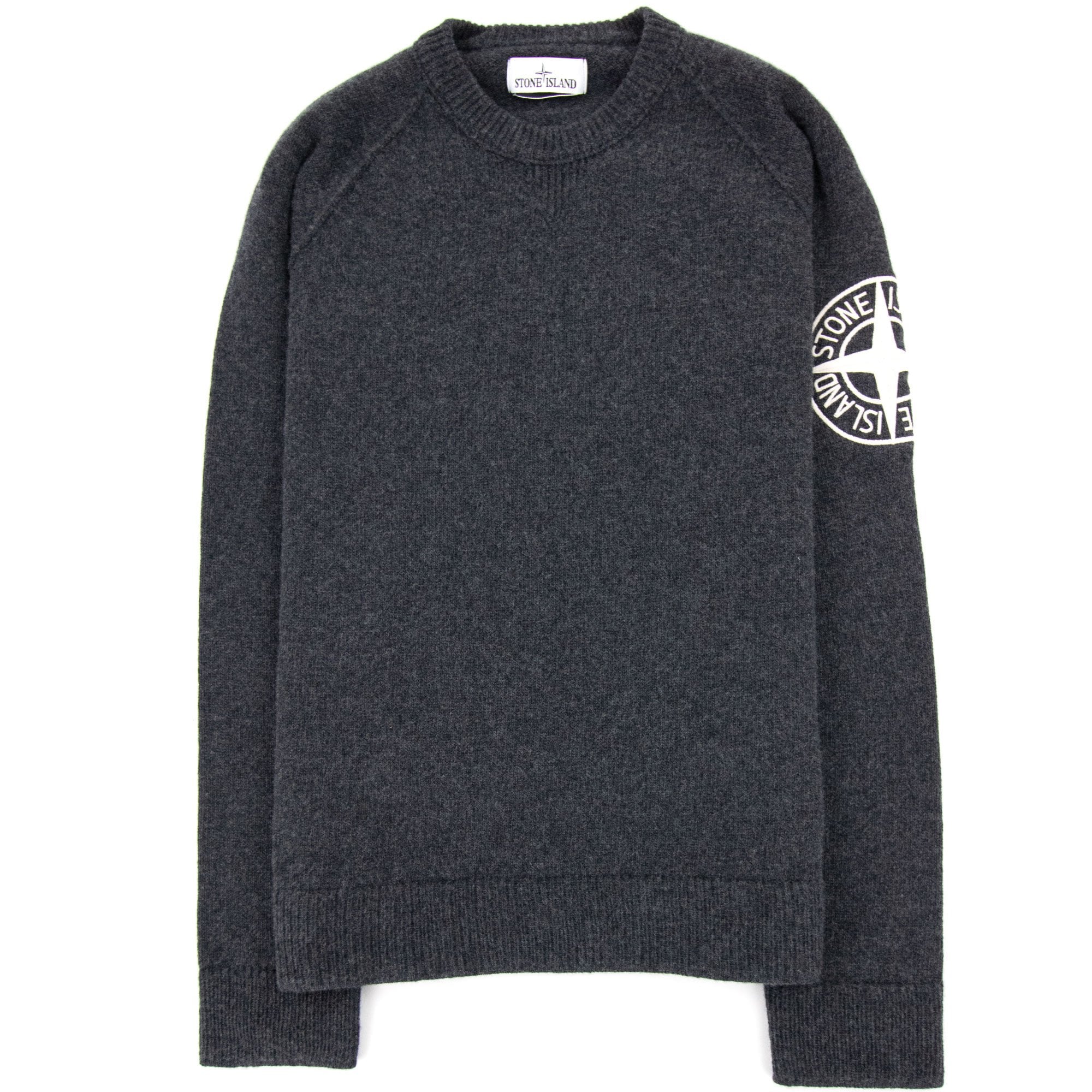 Stone Island Embroidered Logo Knitted Sweatshirt Dark Grey V0065