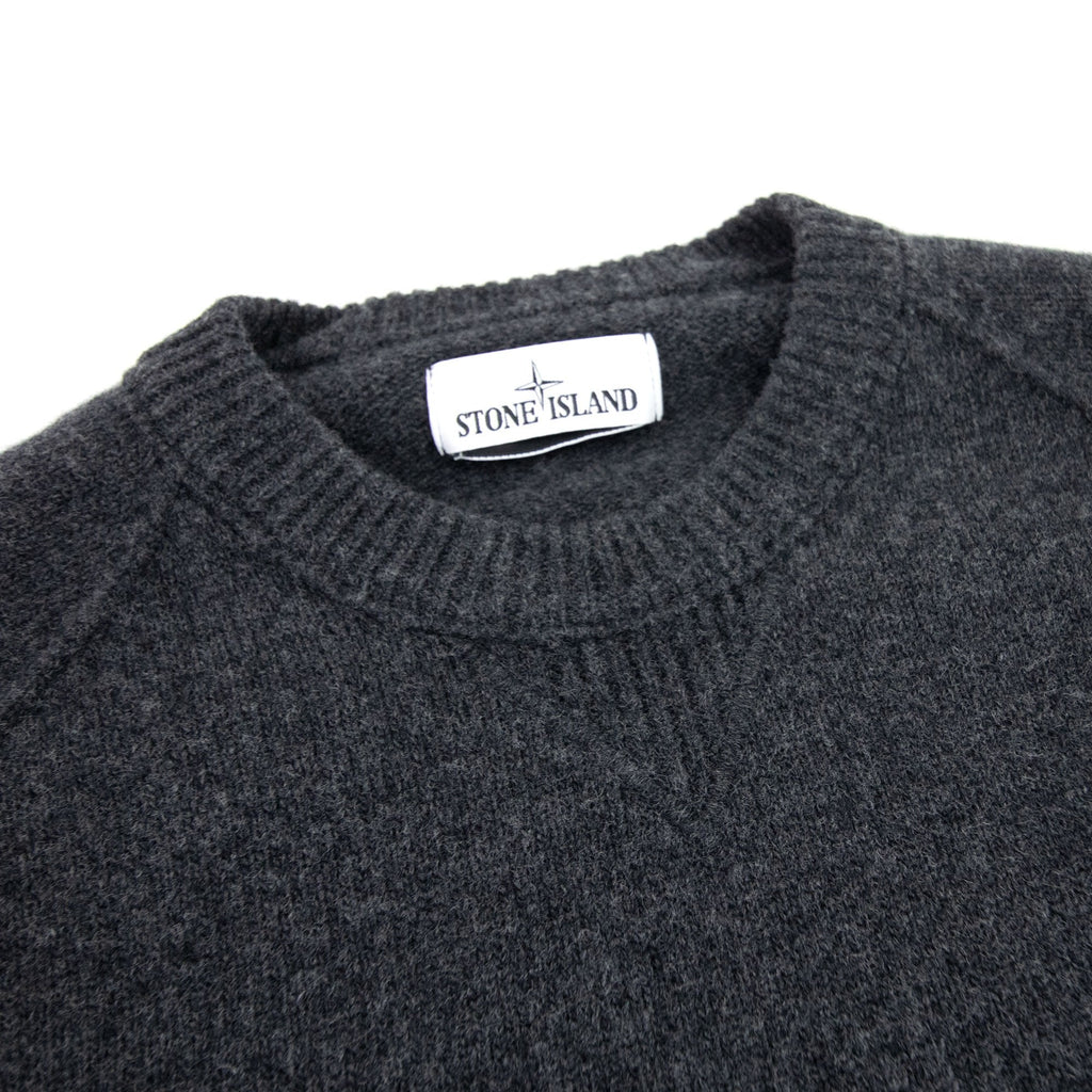 Stone Island Embroidered Logo Knitted Sweatshirt Dark Grey V0065