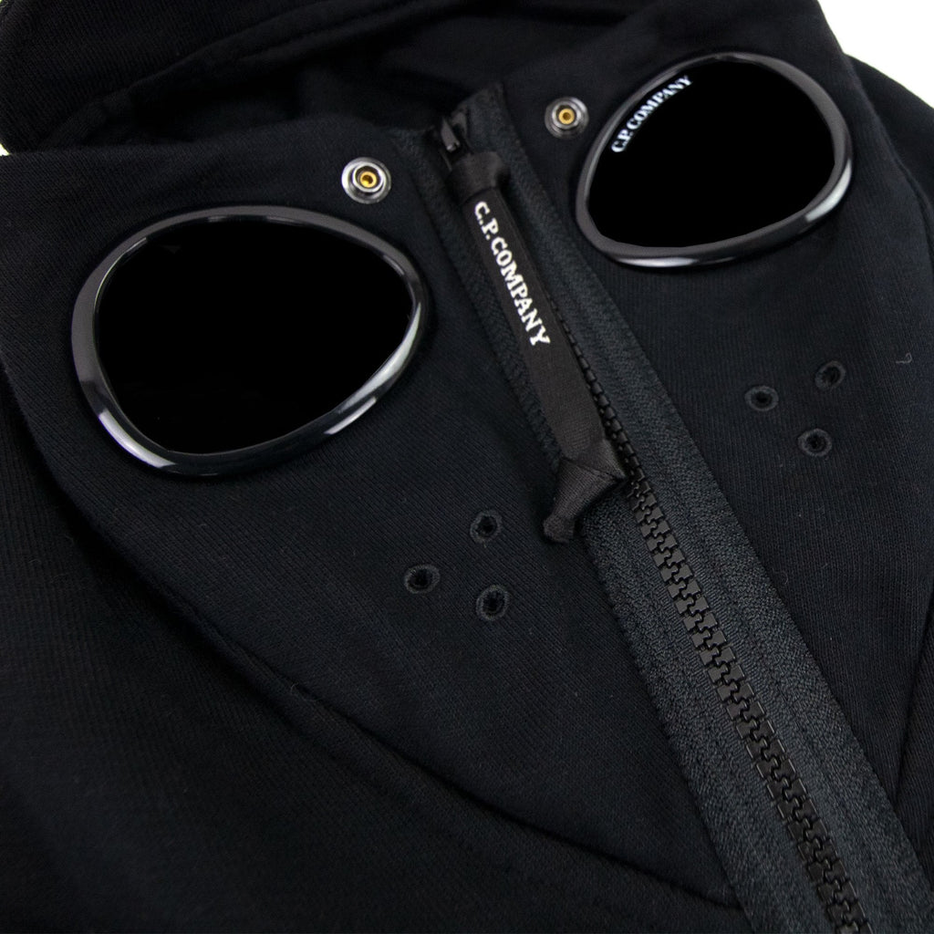 Cp Company Front Goggle Diagonal Fleece Hoody Black 999