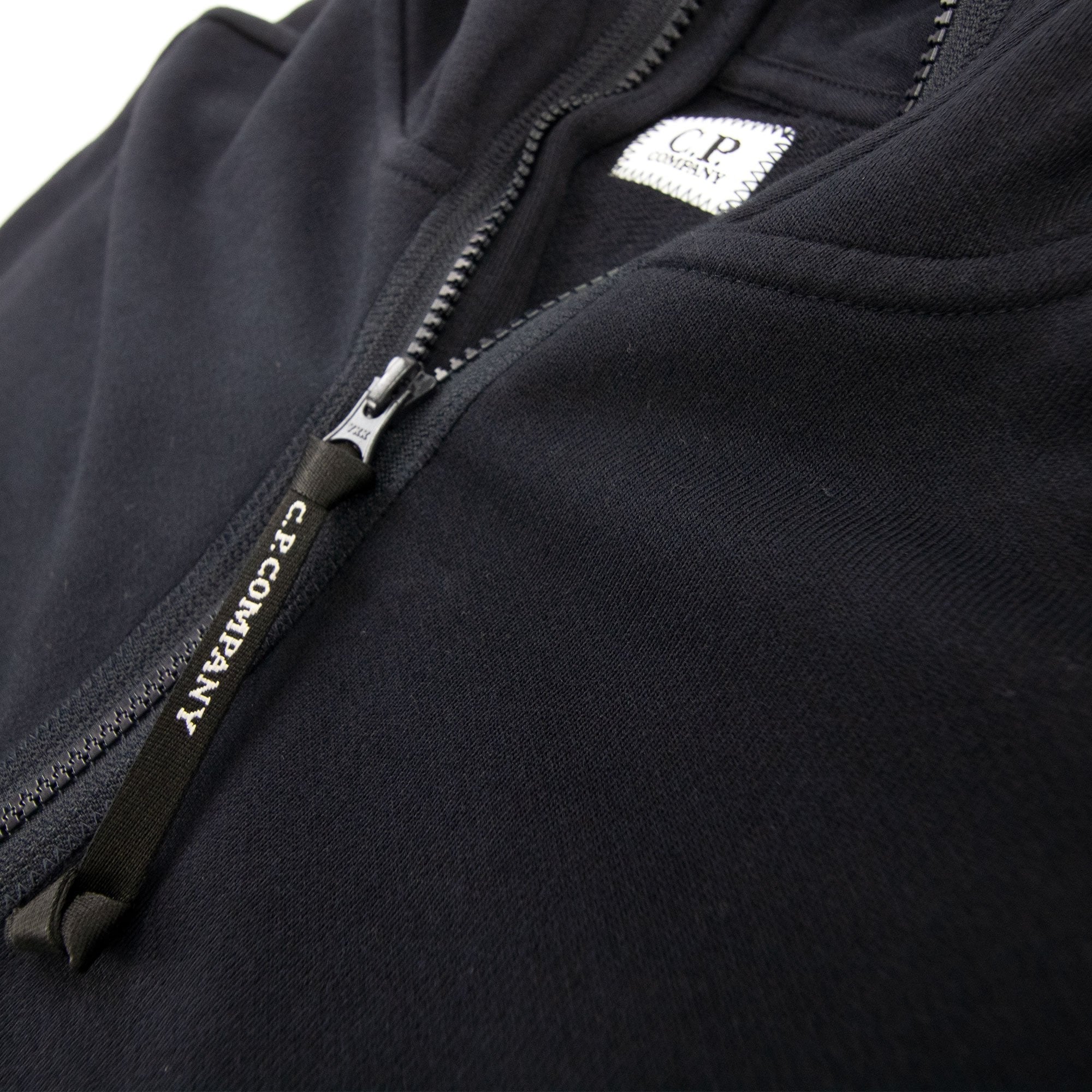 Cp Company Front Goggle Diagonal Fleece Hoody Navy 888