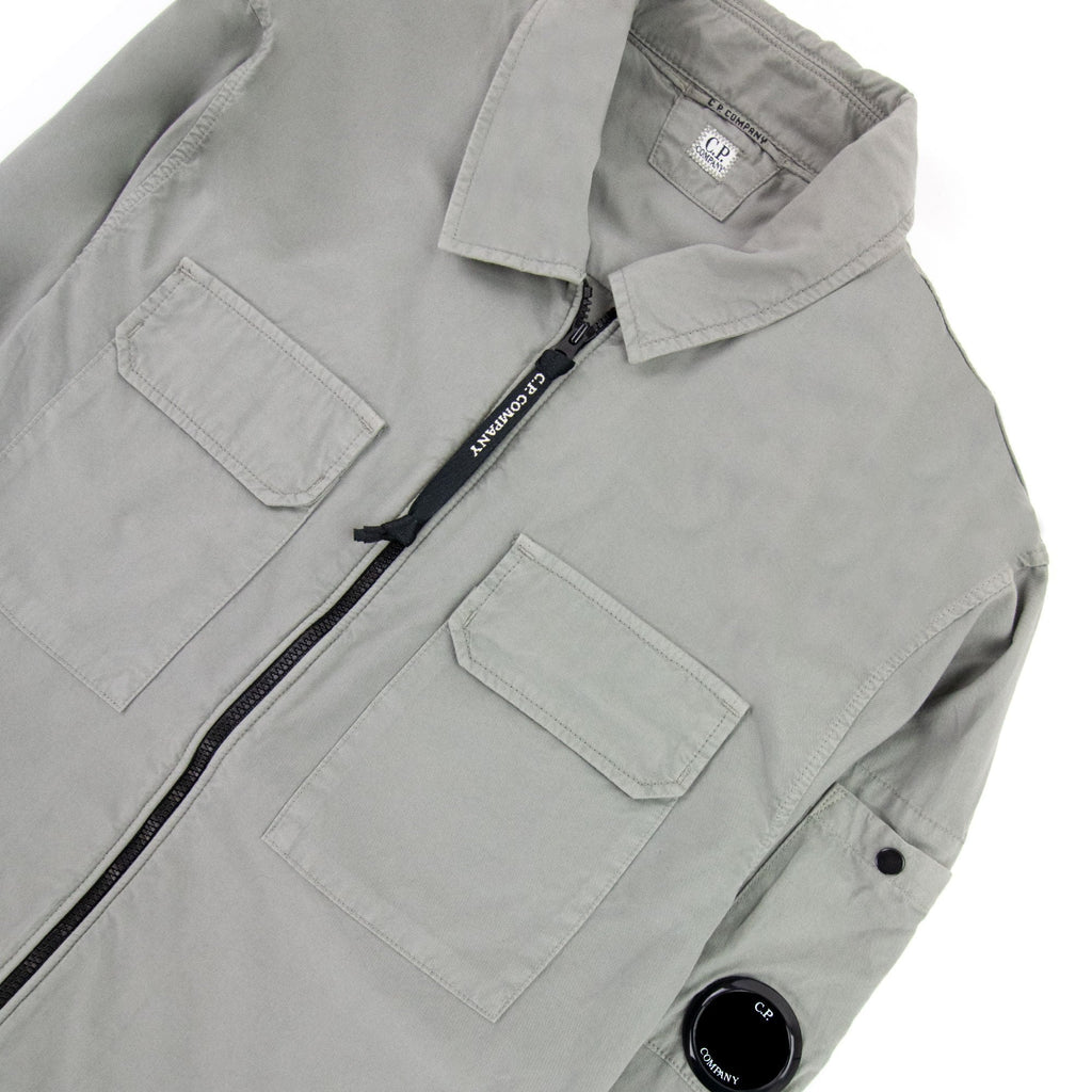 Cp Company Gabardine Zipped Shirt Green 917