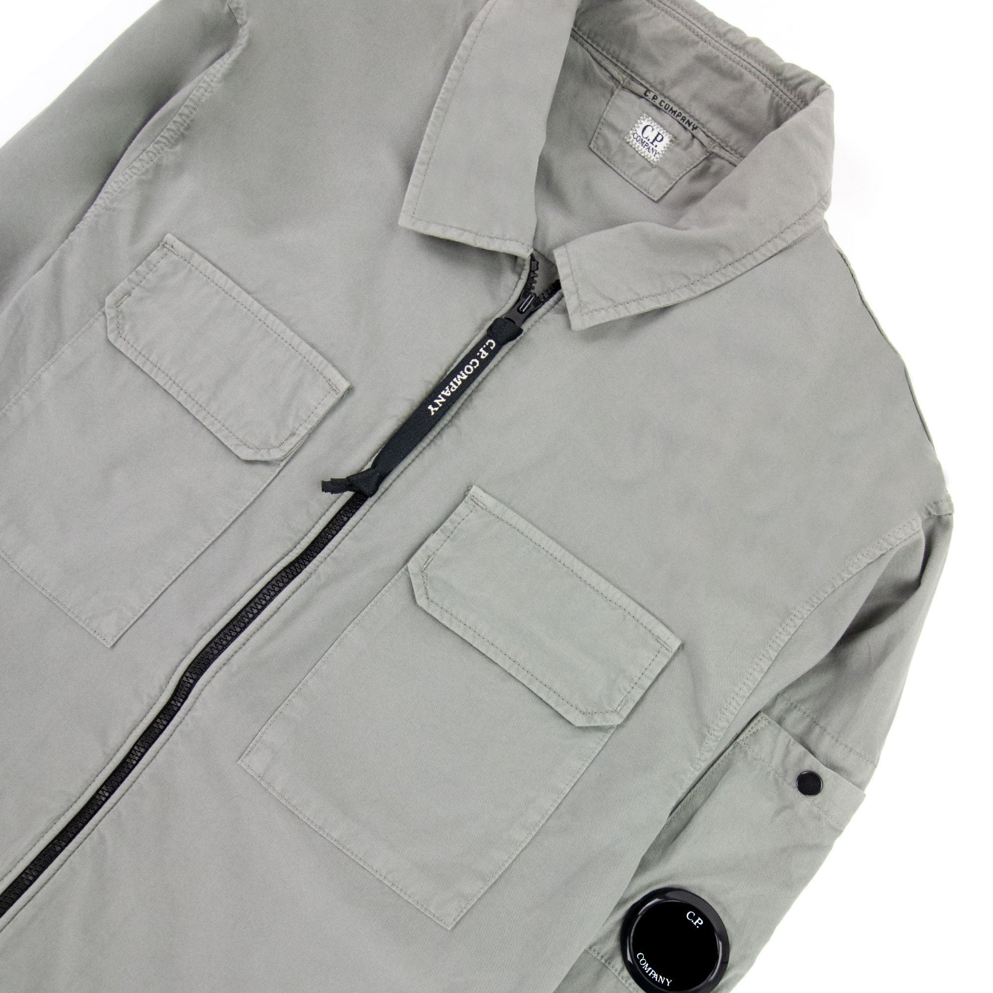 Cp Company Gabardine Zipped Shirt Green 917