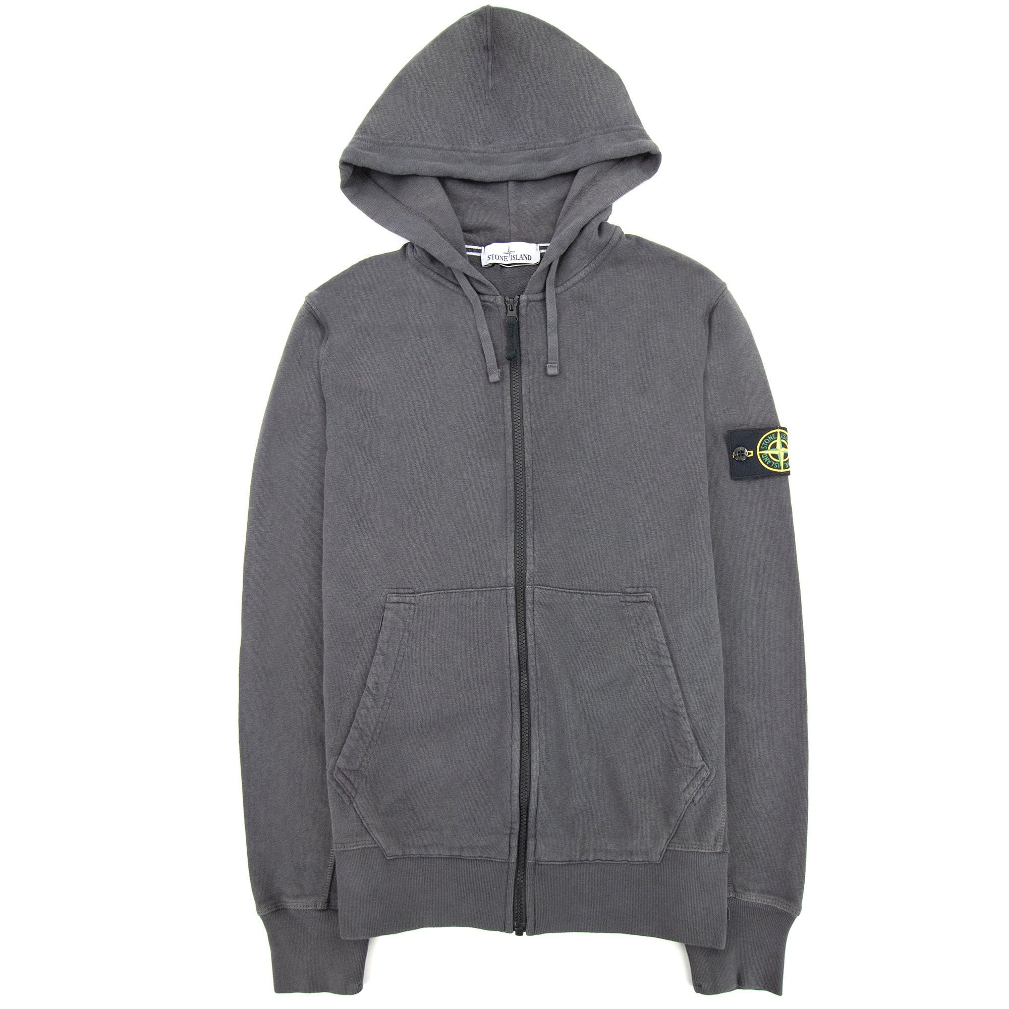 Stone Island Light Fleece Zip Up Sweatshirt Dark Grey