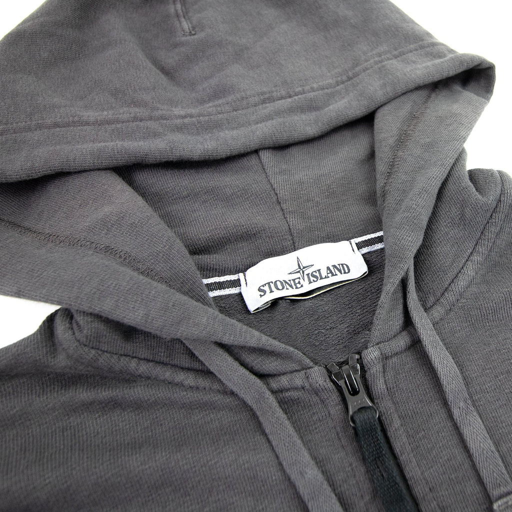 Stone Island Light Fleece Zip Up Sweatshirt Dark Grey