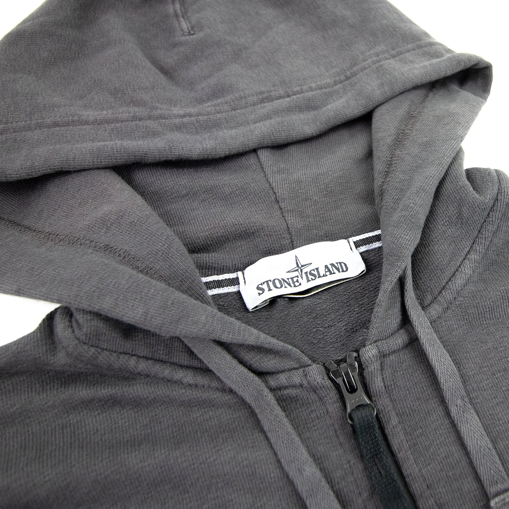 Stone Island Light Fleece Zip Up Sweatshirt Dark Grey