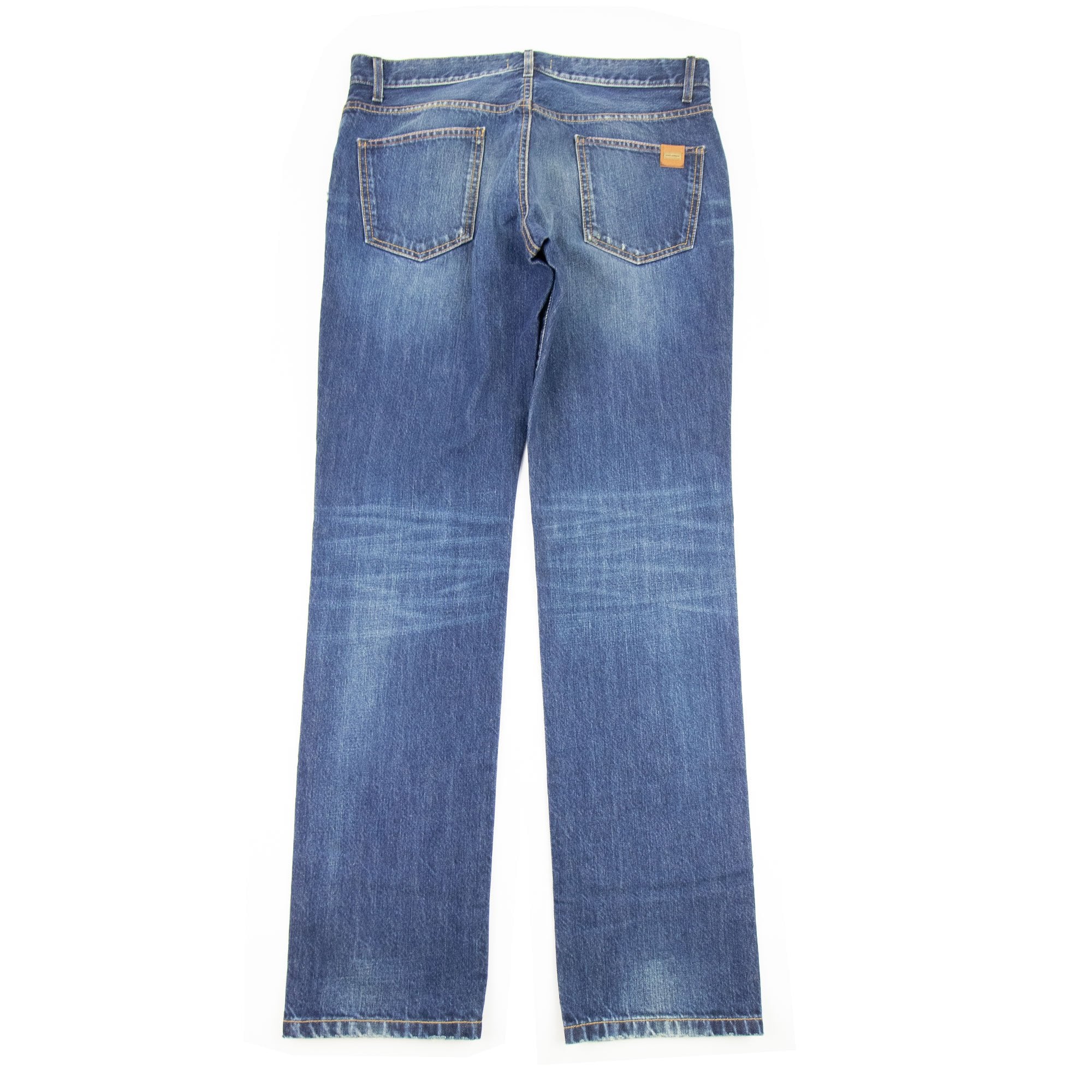 Dolce & Gabbana 16 Logo Plaque 5 Pocket Jeans Denim Blue