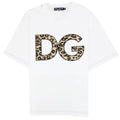 Dolce & Gabbana Dg Patch Leopard Print T Shirt White W0800