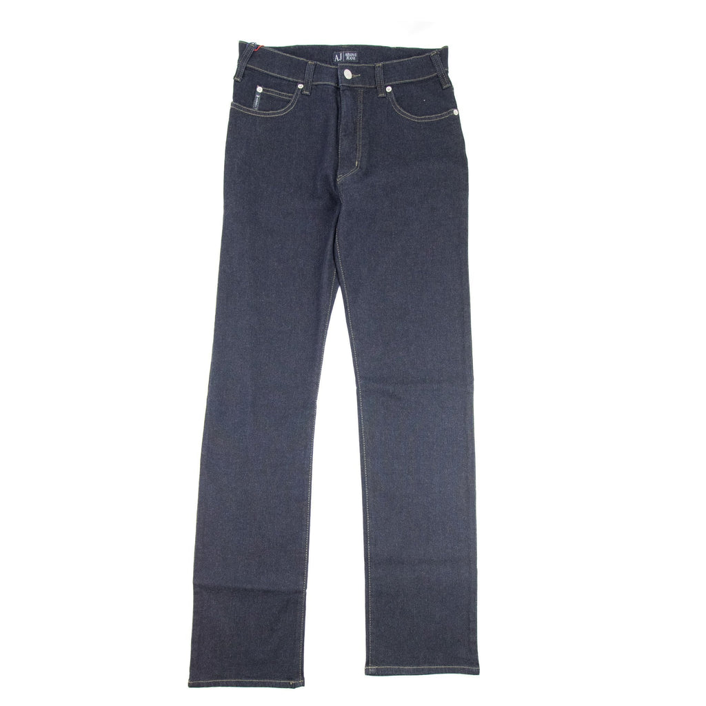 Armani Jeans J31 Yellow Stitch Regular Fit Jeans Blue Notte