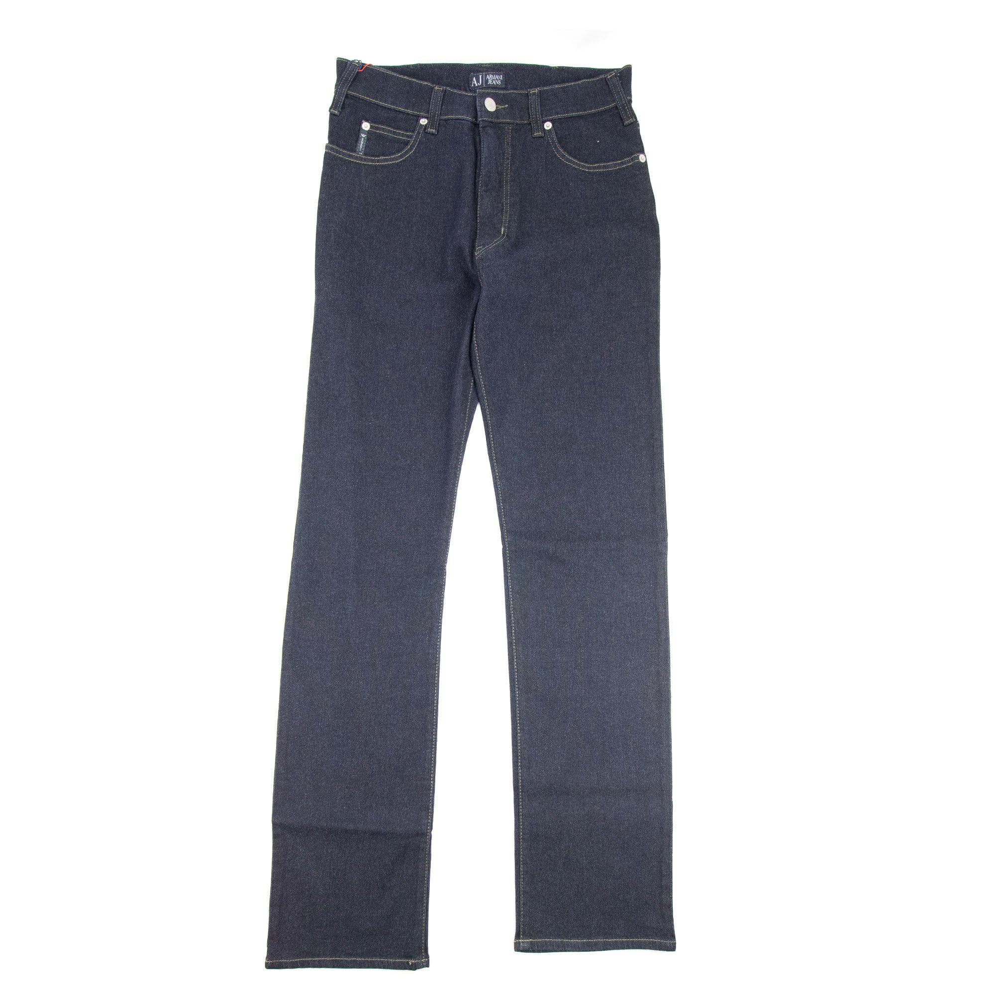 Armani Jeans J31 Yellow Stitch Regular Fit Jeans Blue Notte