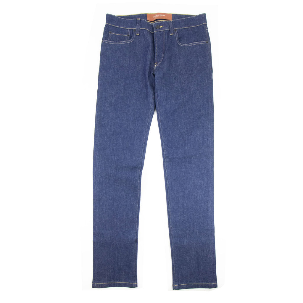 Dolce & Gabbana Logo Plaque Stretch Denim Jean Denim Blue S9001