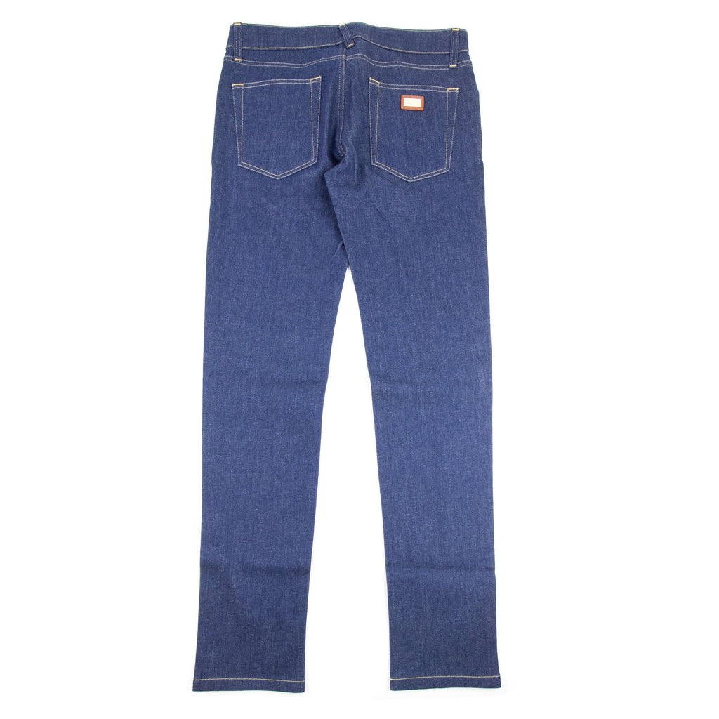 Dolce & Gabbana Logo Plaque Stretch Denim Jean Denim Blue S9001
