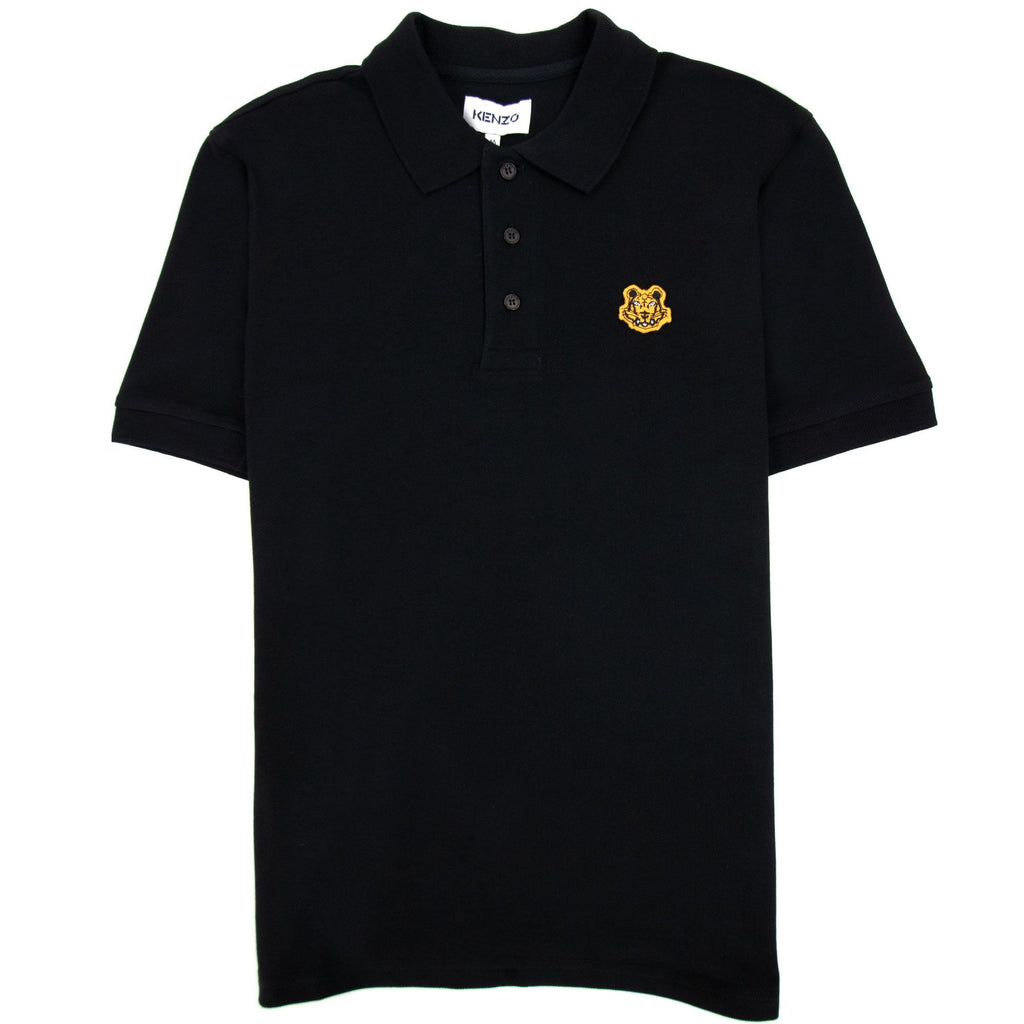 Kenzo Orange Tiger Crest Polo Black