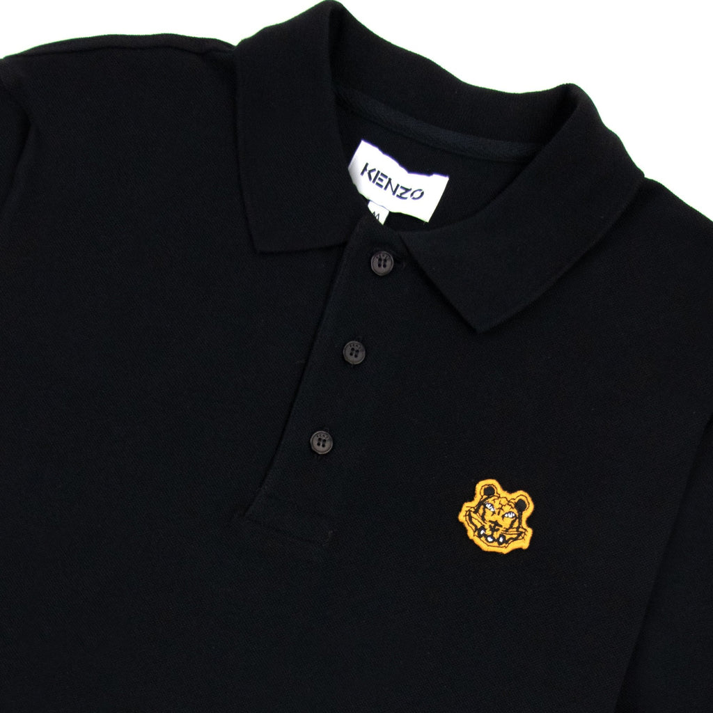 Kenzo Orange Tiger Crest Polo Black
