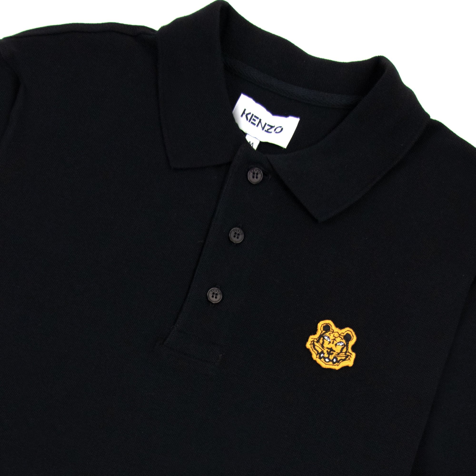 Kenzo Orange Tiger Crest Polo Black