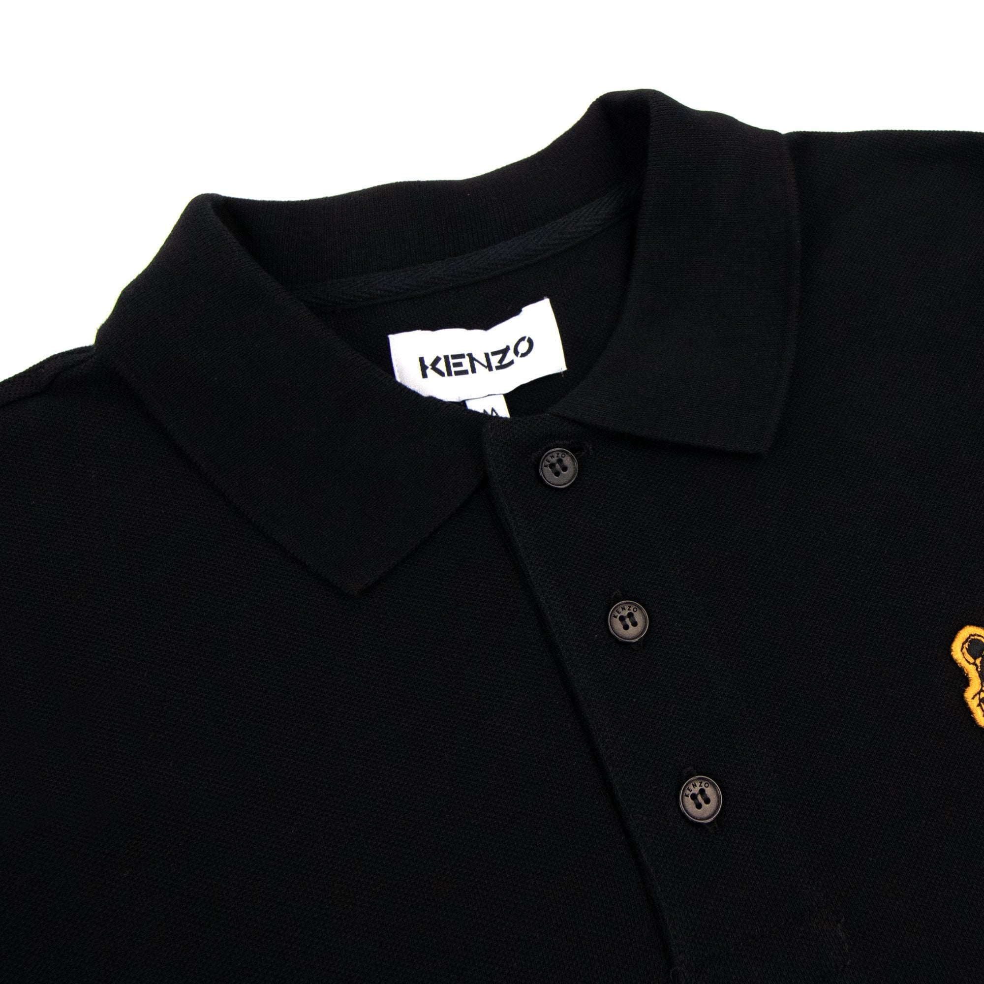 Kenzo Orange Tiger Crest Polo Black