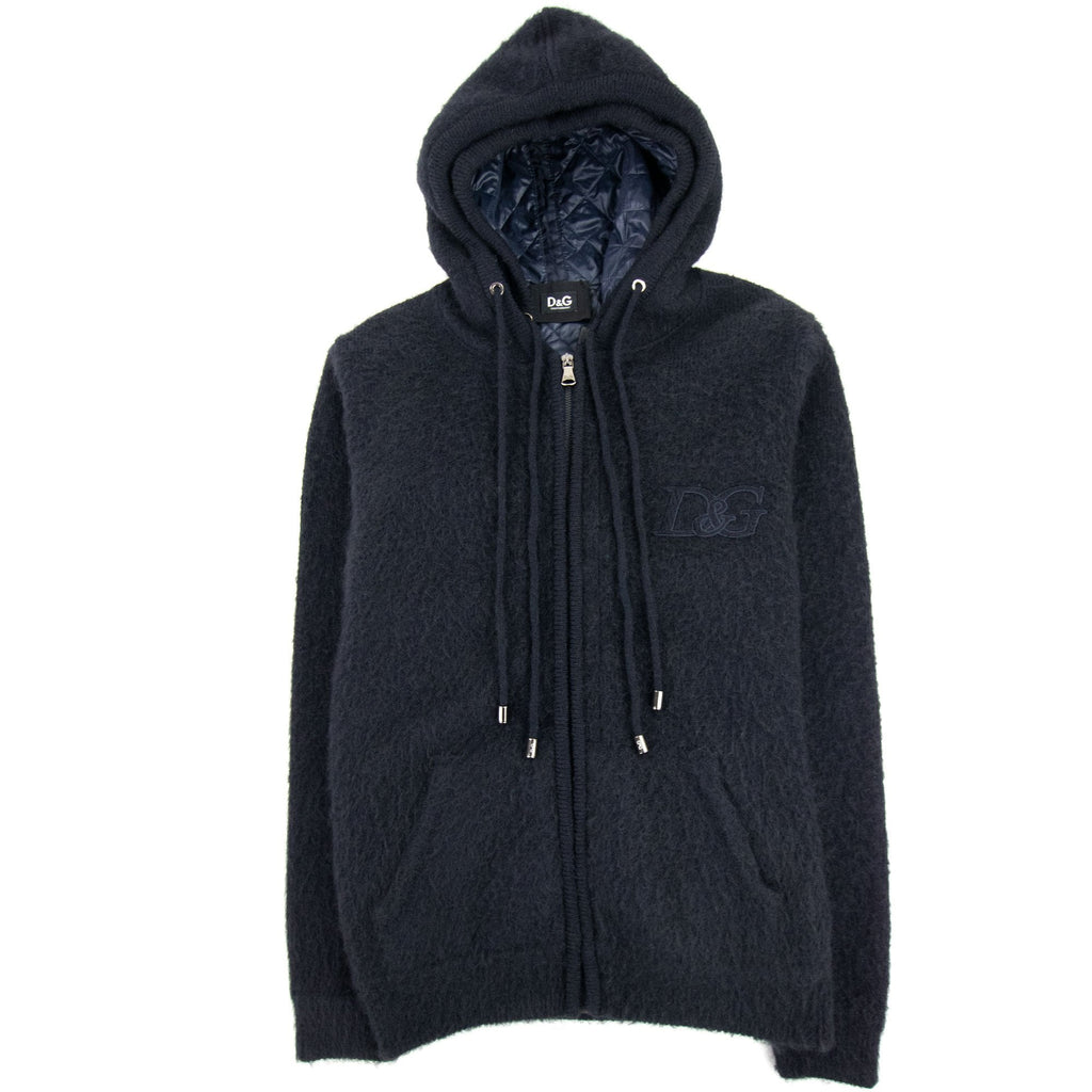 Dolce & Gabbana Removable Padded Lining Hoodied Sweatshirt Dark Navy