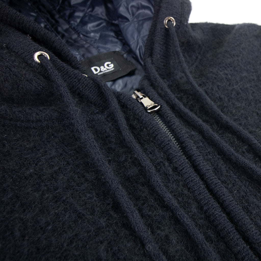 Dolce & Gabbana Removable Padded Lining Hoodied Sweatshirt Dark Navy