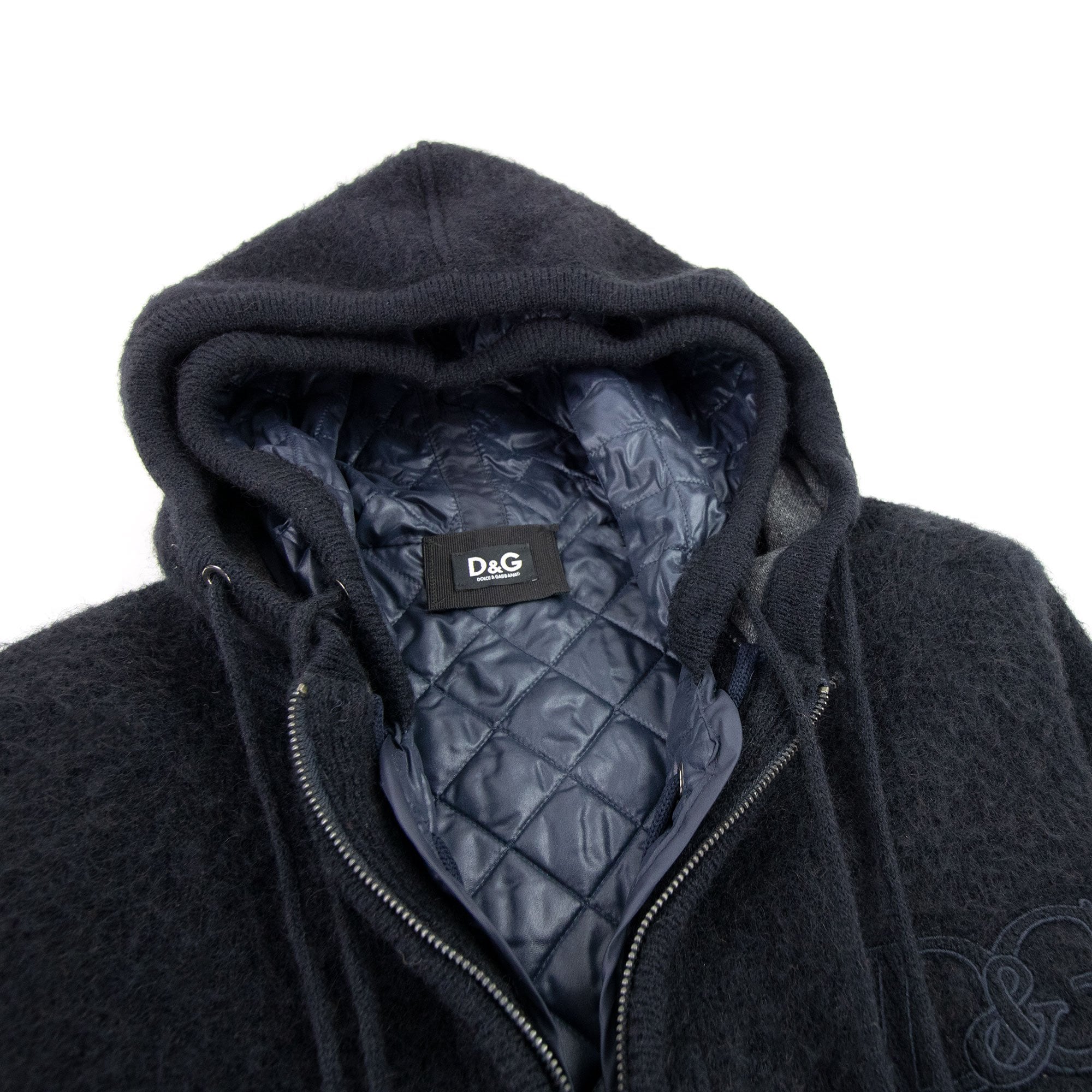 Dolce & Gabbana Removable Padded Lining Hoodied Sweatshirt Dark Navy
