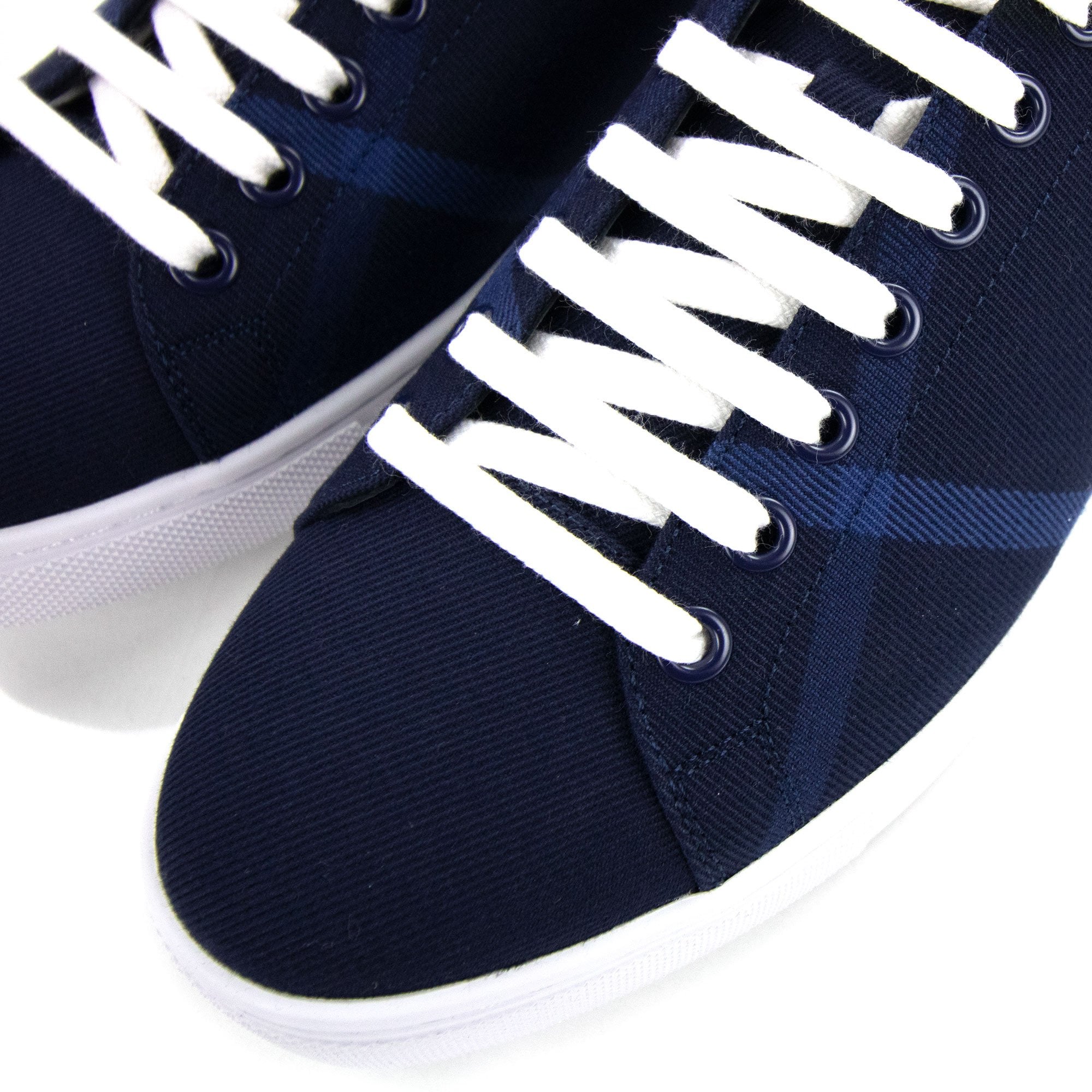 Burberry Albert Check Low Top Trainers Blue Black | ONU – Onu