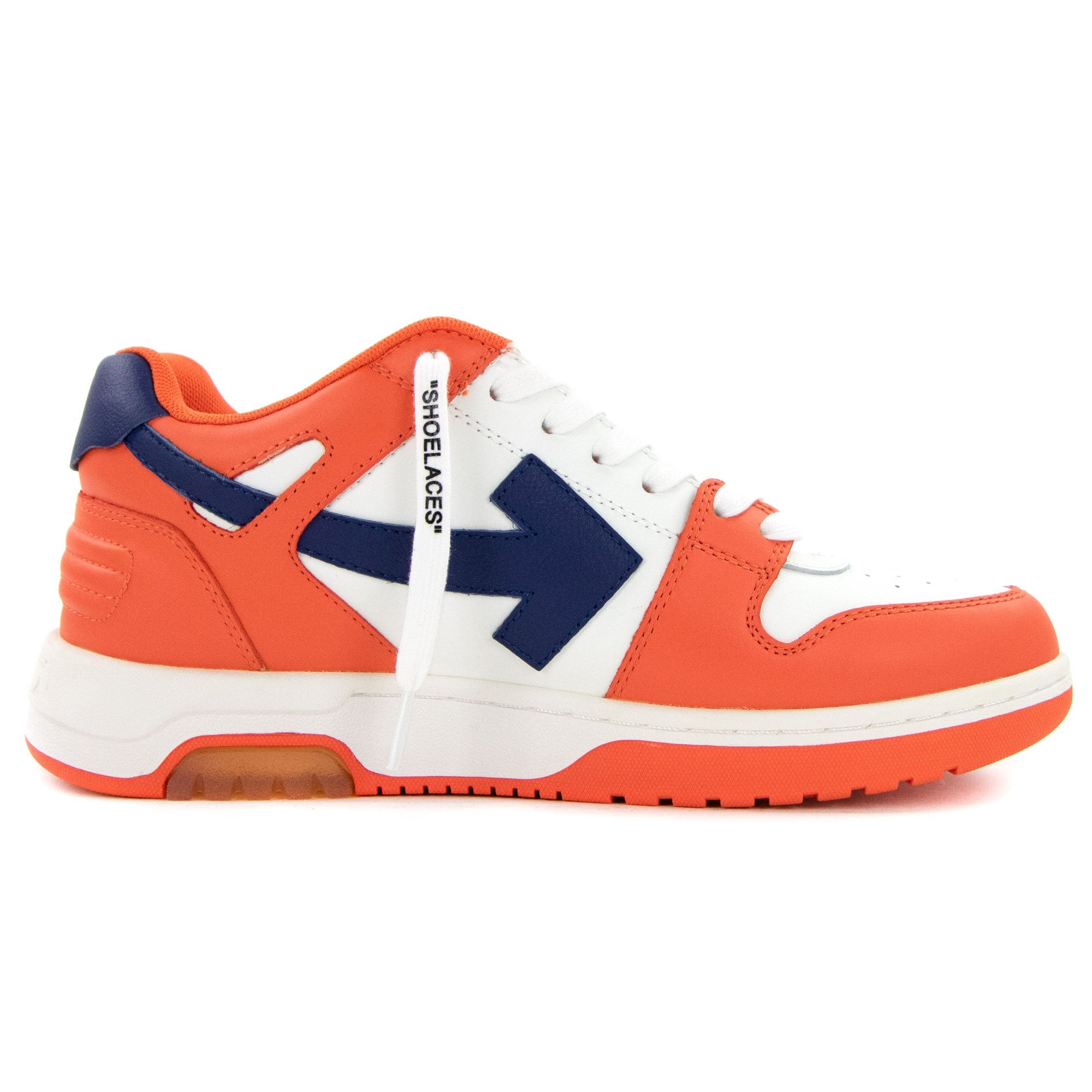Off White Out Of Office Calf Leather Trainer Orange/blue