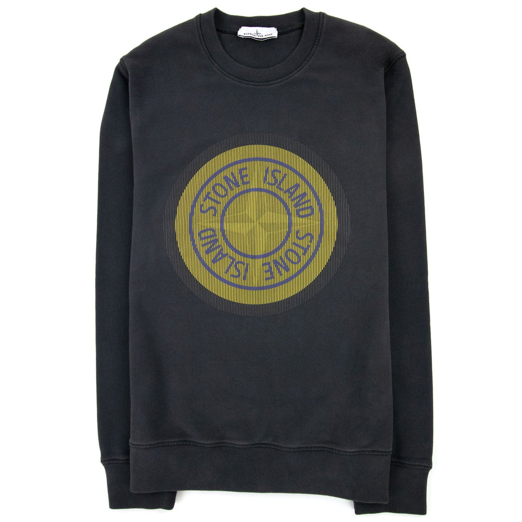 Stone Island 63086 Brushed Cotton Fleecelenticular One Print Dark Grey V0065