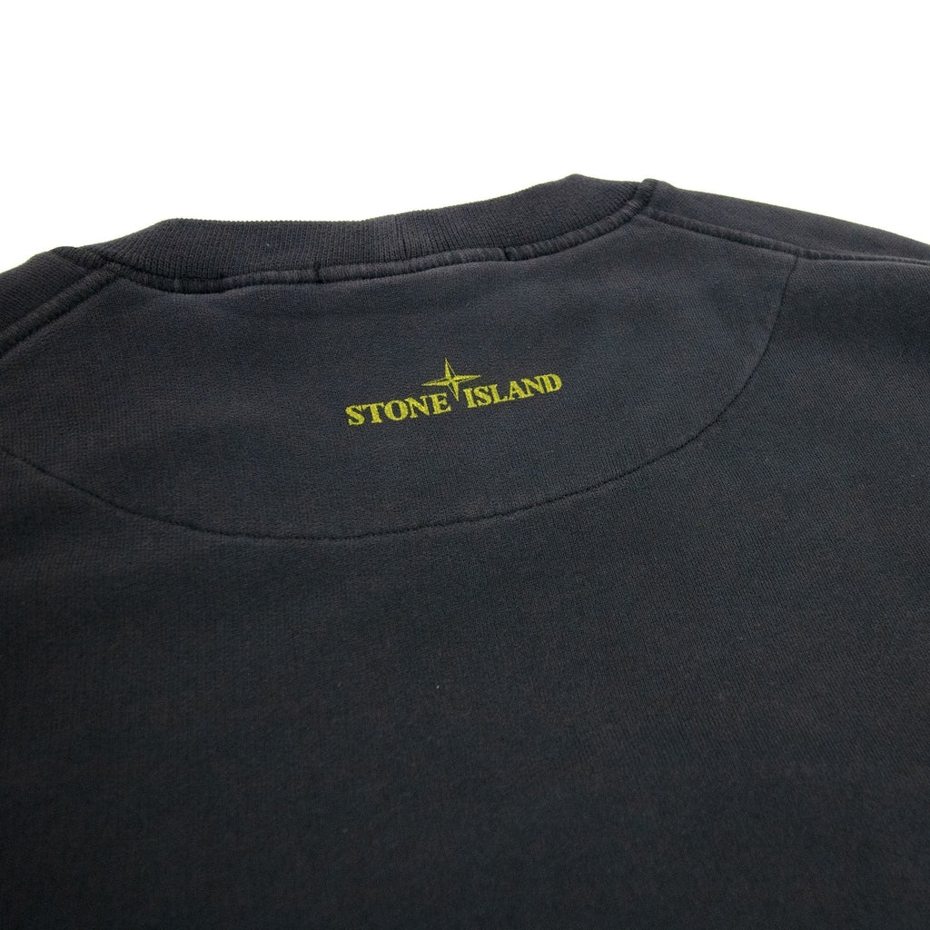 Stone Island 63086 Brushed Cotton Fleecelenticular One Print Dark Grey V0065